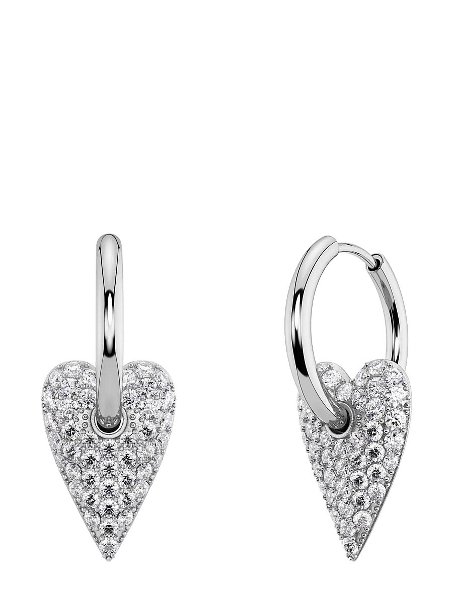 Edblad - Amore Sparkle Hoops L Silver One Size - ohrhänger - silver - 1