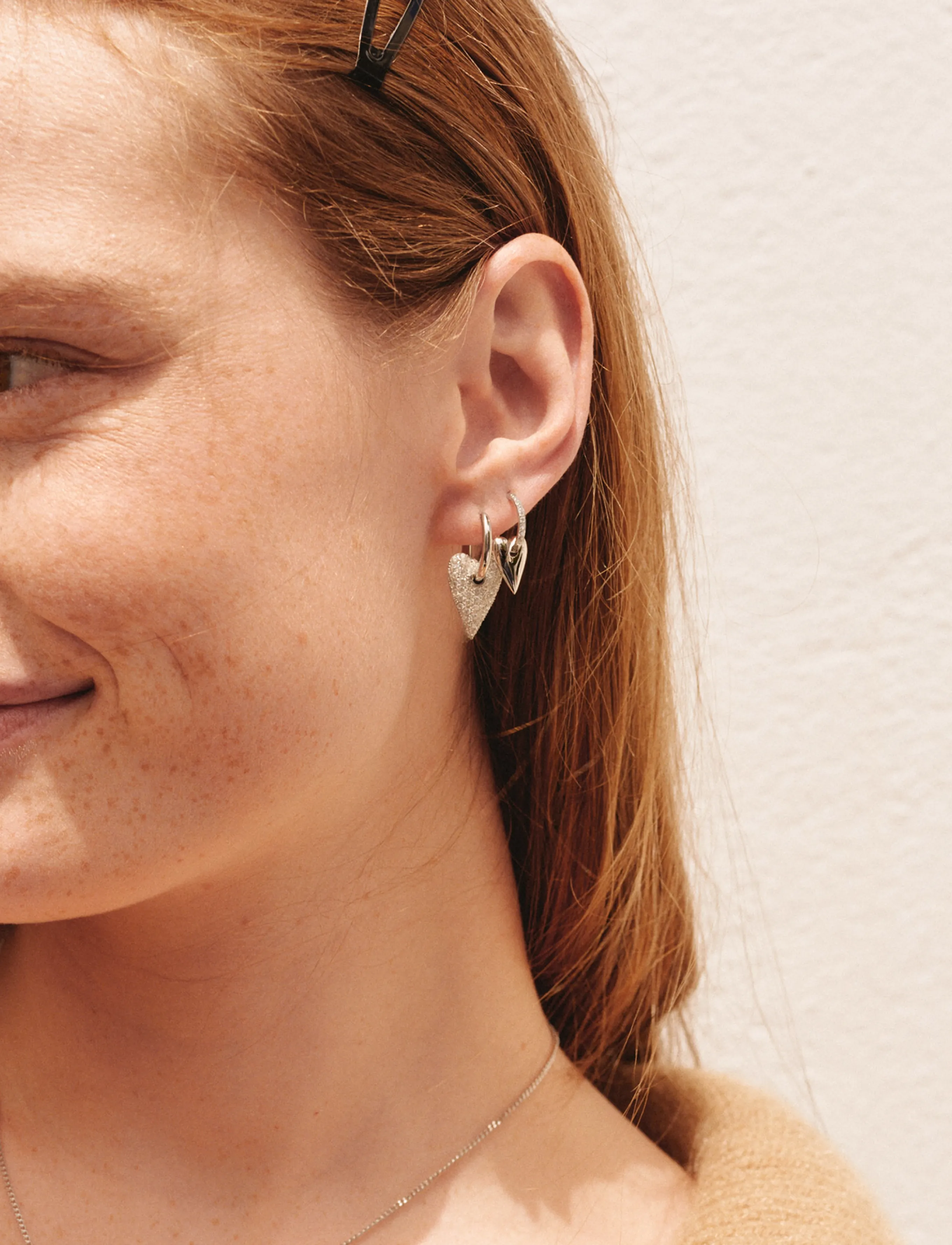 Edblad - Amore Sparkle Hoops L Silver One Size - ohrhänger - silver - 2