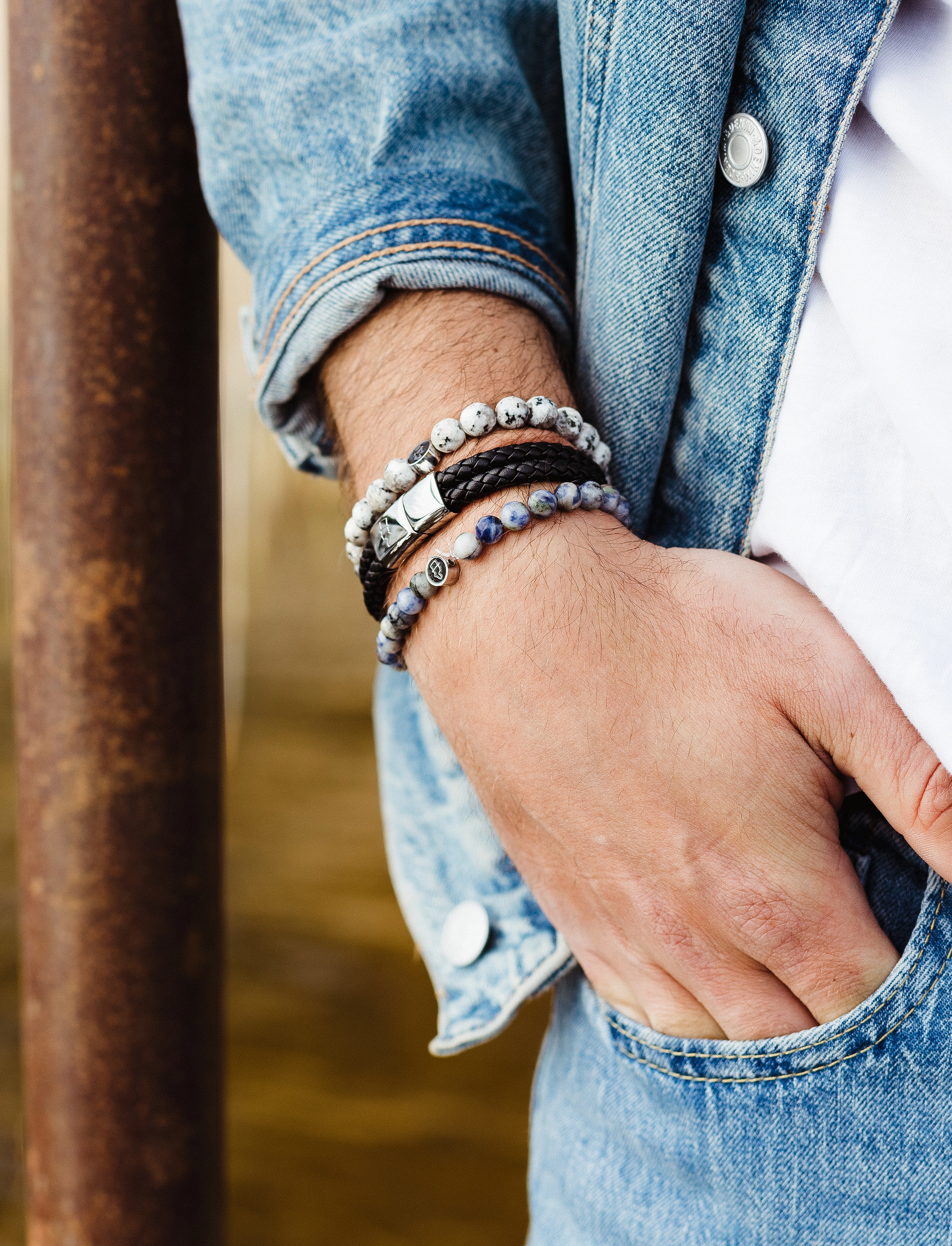 edd. Beads Bracelet 8Mm, S 18, Jewellery, Grau - Bracelets, Männerswear