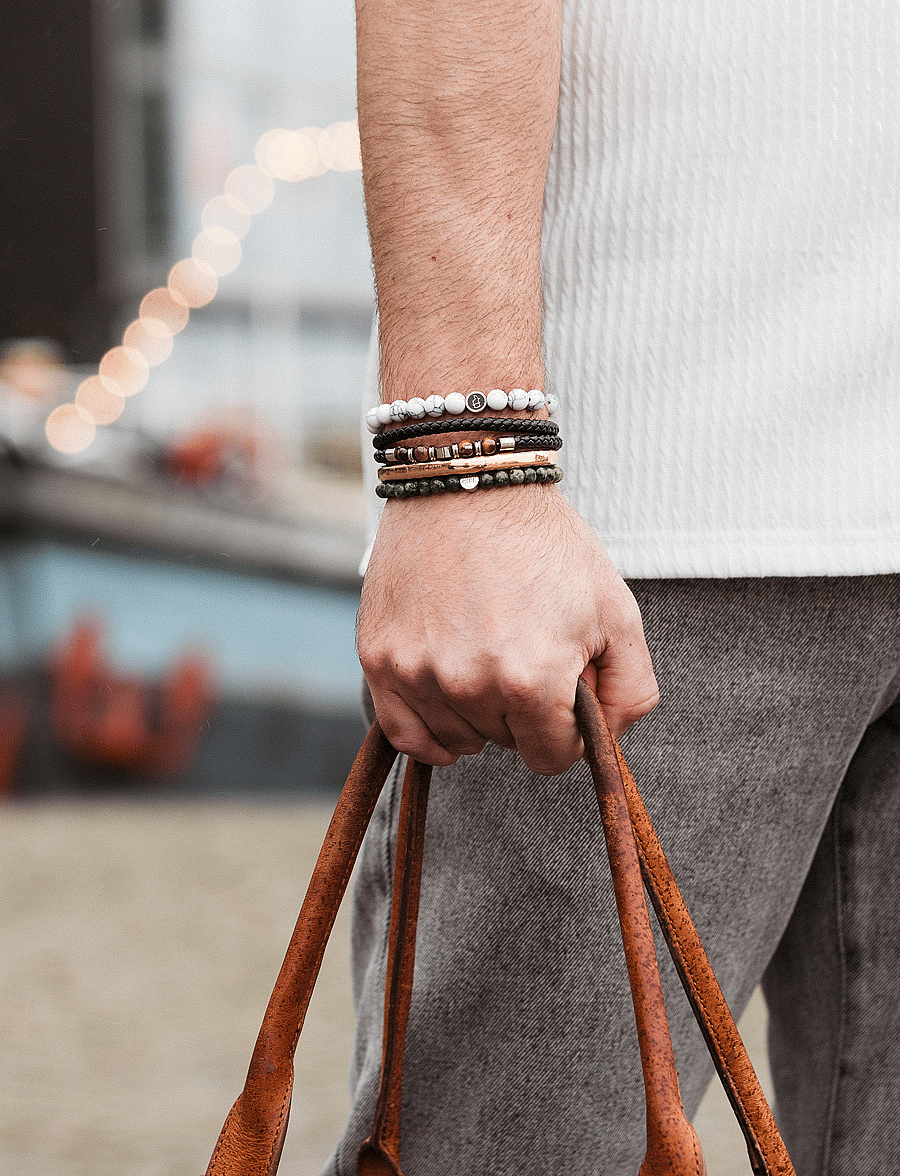 edd. - Beads Bracelet 8mm - armbänder - white marble - 0