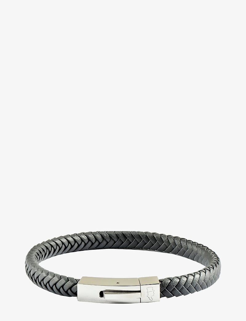 edd. - Leather Bracelet Singel - armbänder - dark grey - 0