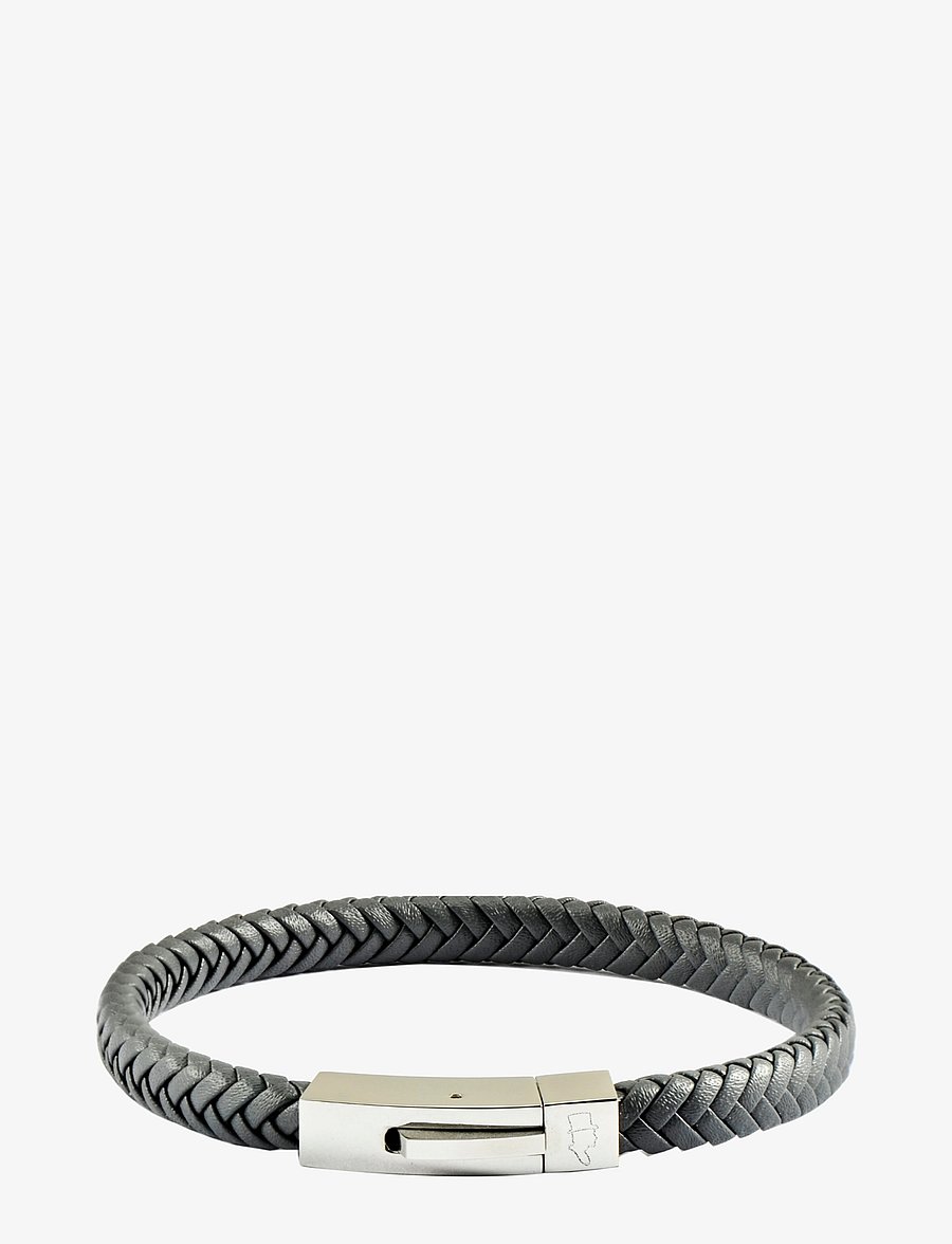 edd. - Leather Bracelet Singel - armbänder - dark grey - 1