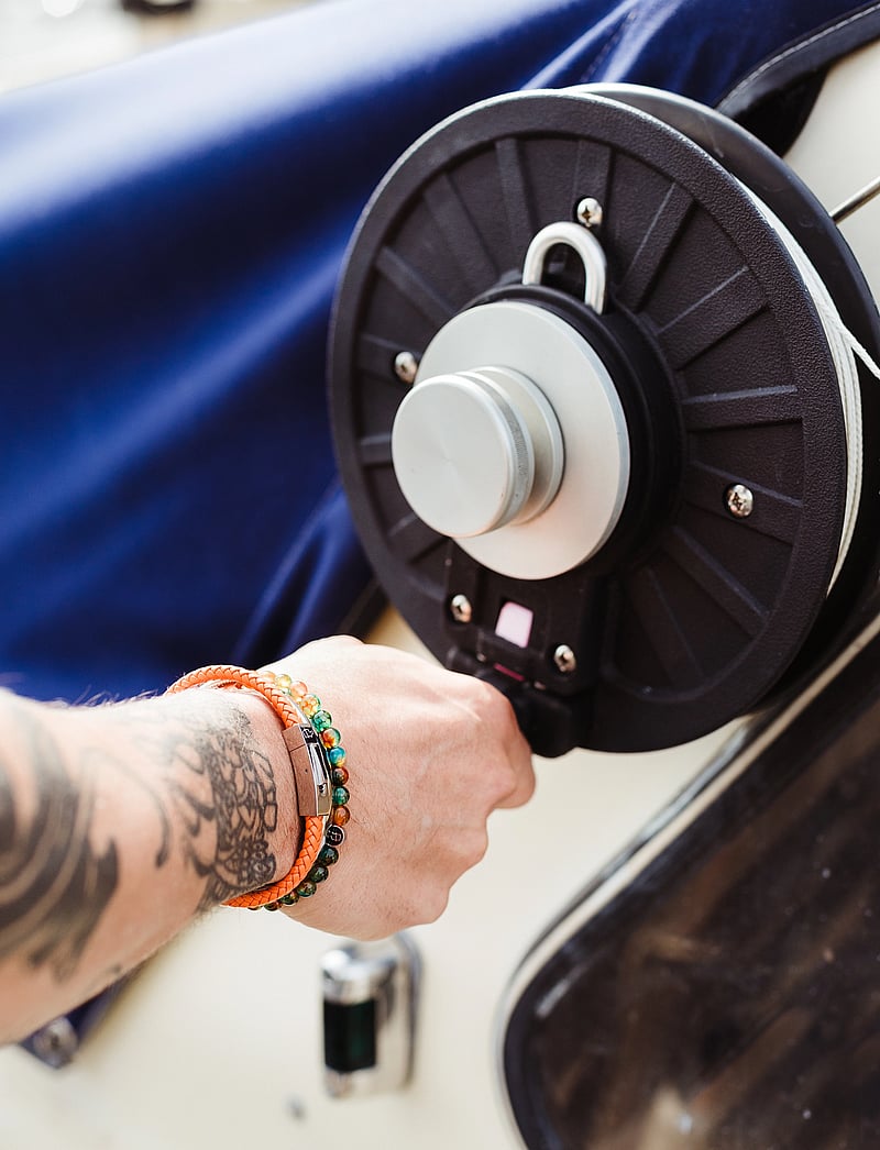 edd. - Leather Bracelet Singel - armbänder - orange - 0