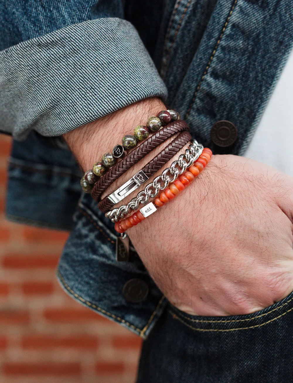 edd. - Leather Bracelet Double - käevõrud - brown - 3