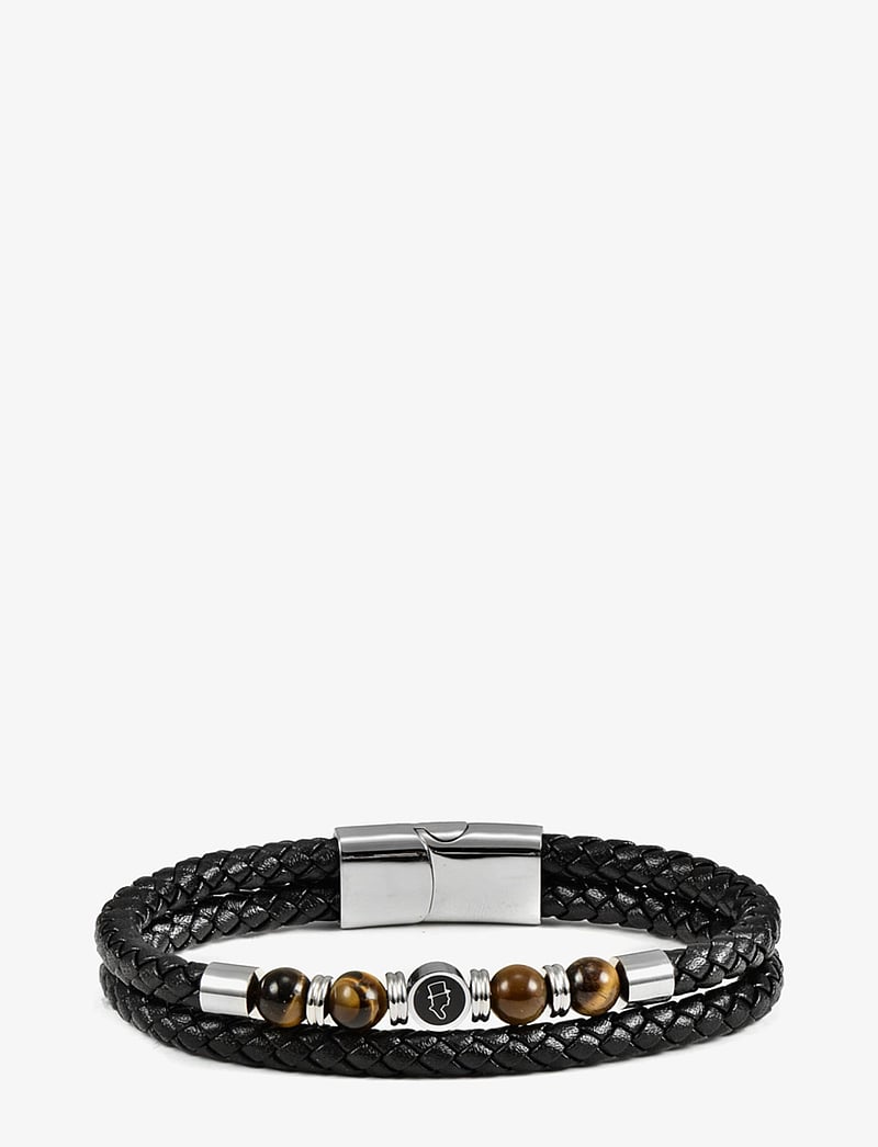 edd. - Leather/Beads Combo Bracelet - armbänder - black - 1