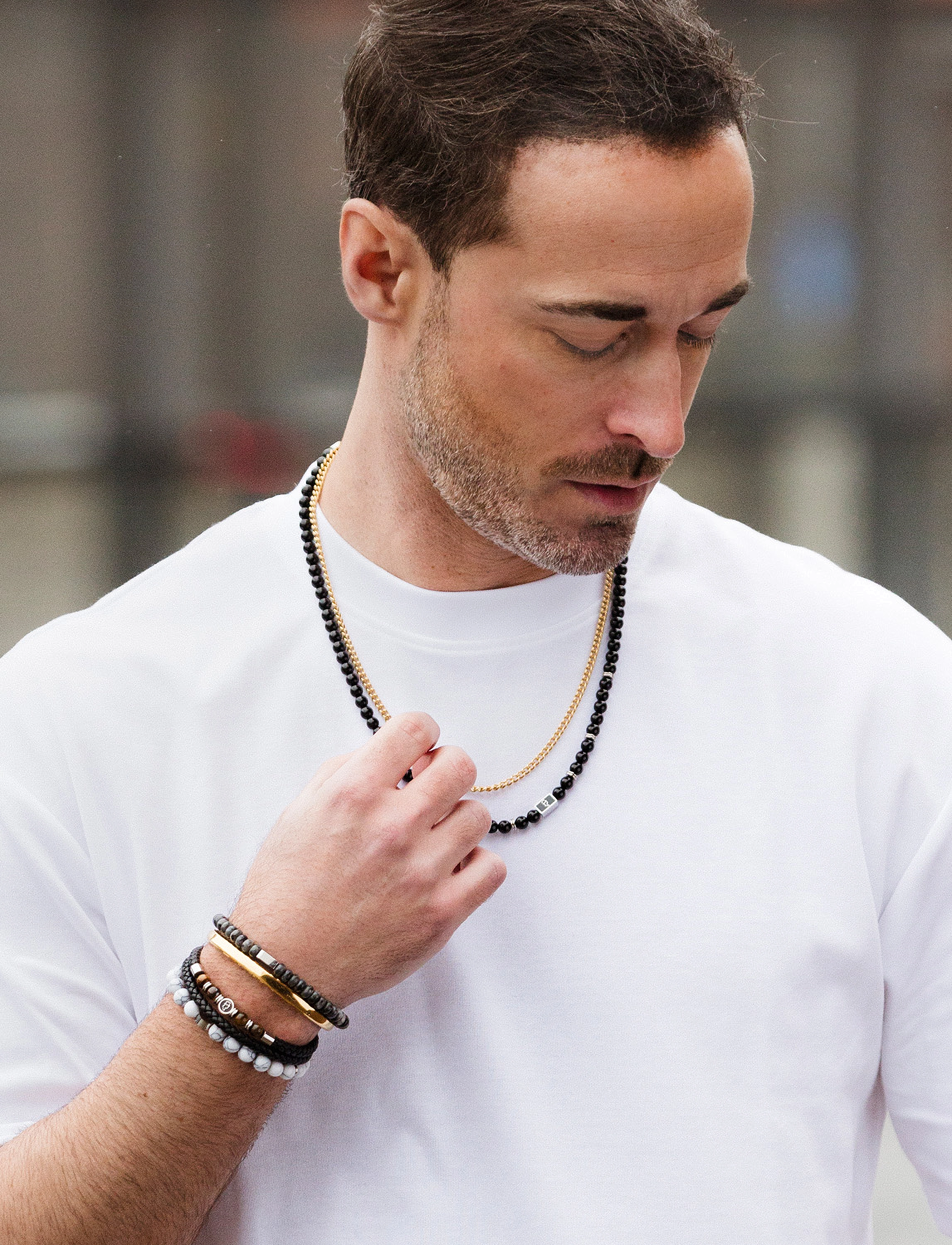 edd. - Leather/Beads Combo Bracelet - de laveste prisene - black - 2