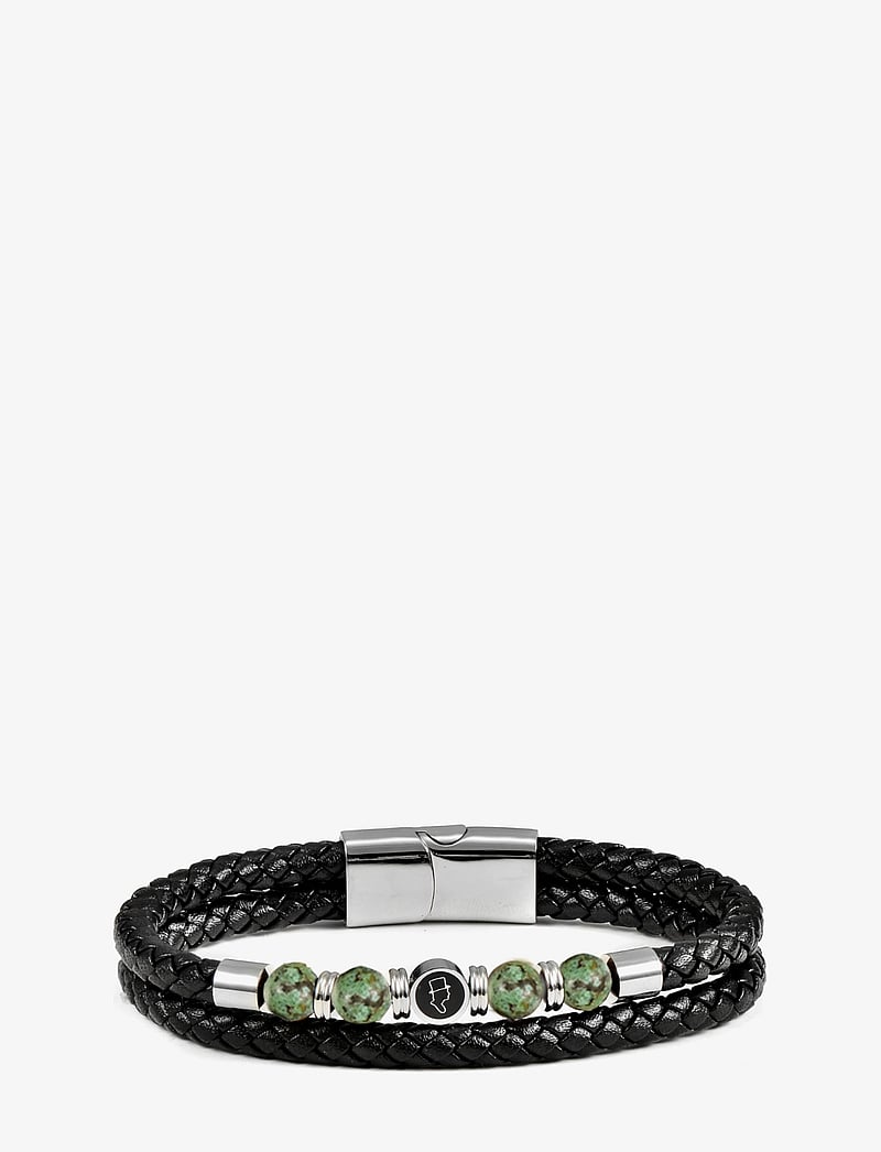 edd. - Leather/Beads Combo Bracelet - armbänder - green - 0