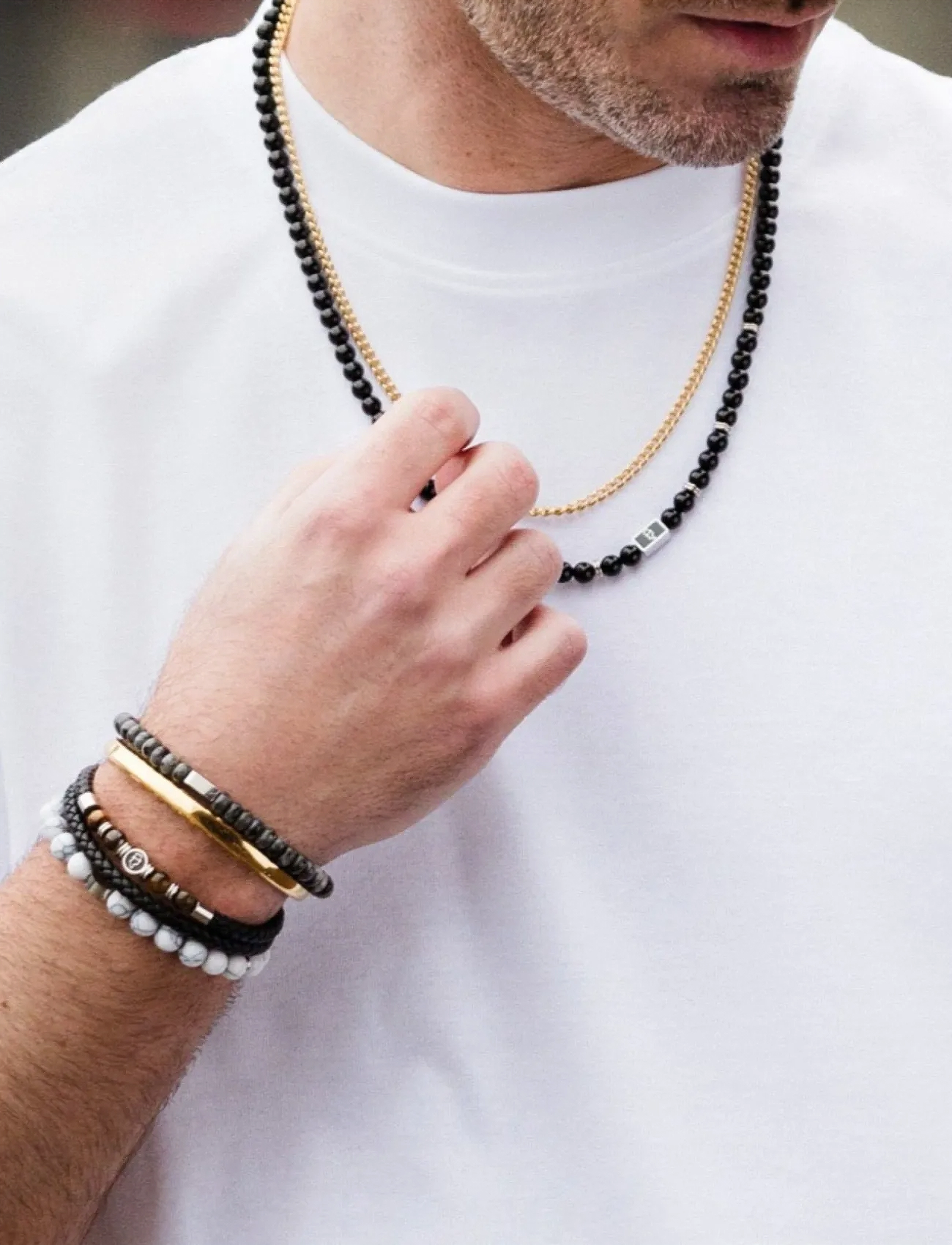 edd. Beads Necklace 6Mm, 55-60 cm, Jewellery, Schwarz - Necklaces, Männerswear