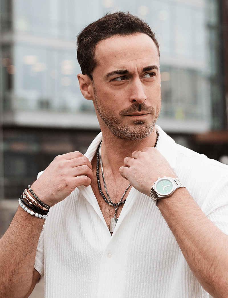 edd. - Beads Necklace 6mm - halskæder - grey - 2