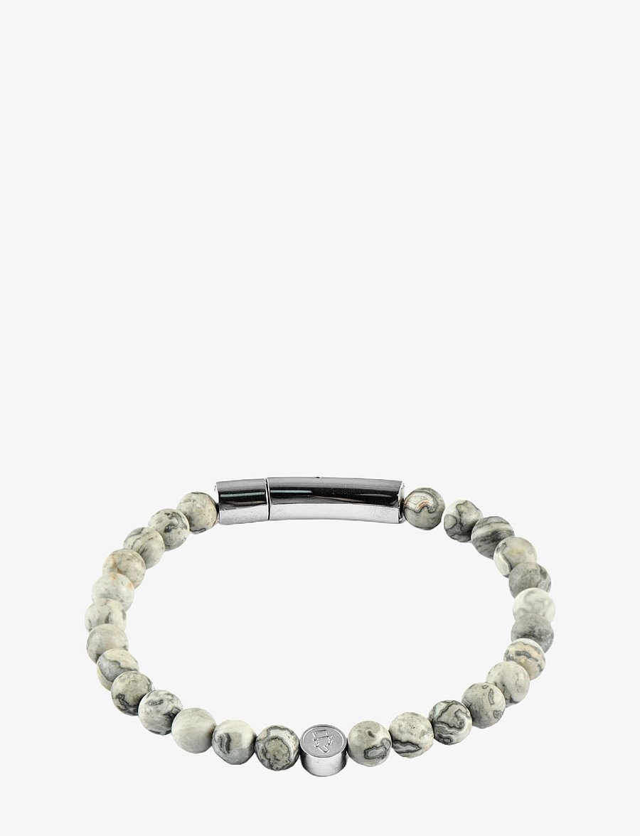 edd. - Beads/Buckle Bracelet 6mm - armbänder - grey - 0