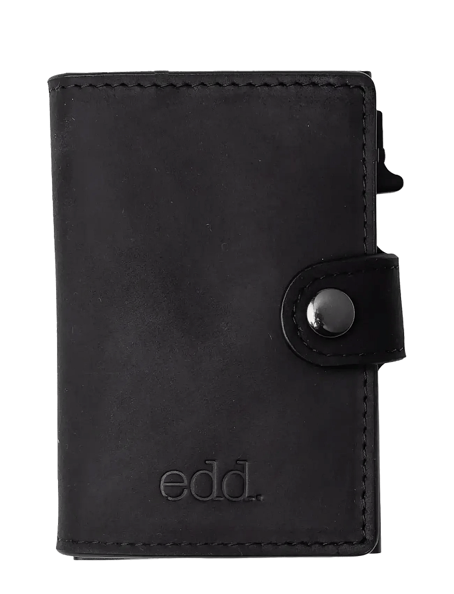 edd. - RFID Leather/Alu Card Holder - korthållare - black - 0