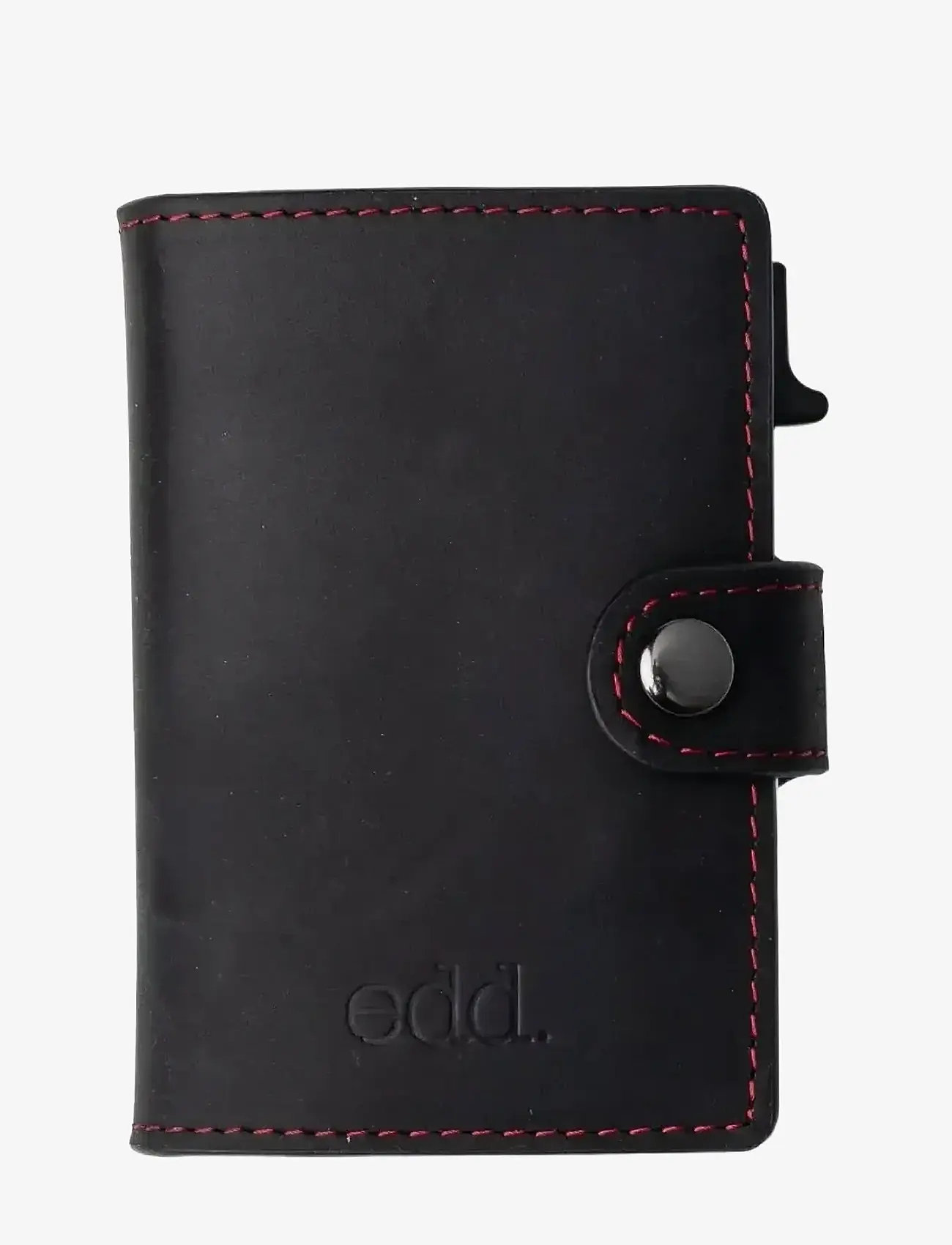 edd. - RFID Leather/Alu Card Holder - kaardihoidjad - black/red - 0