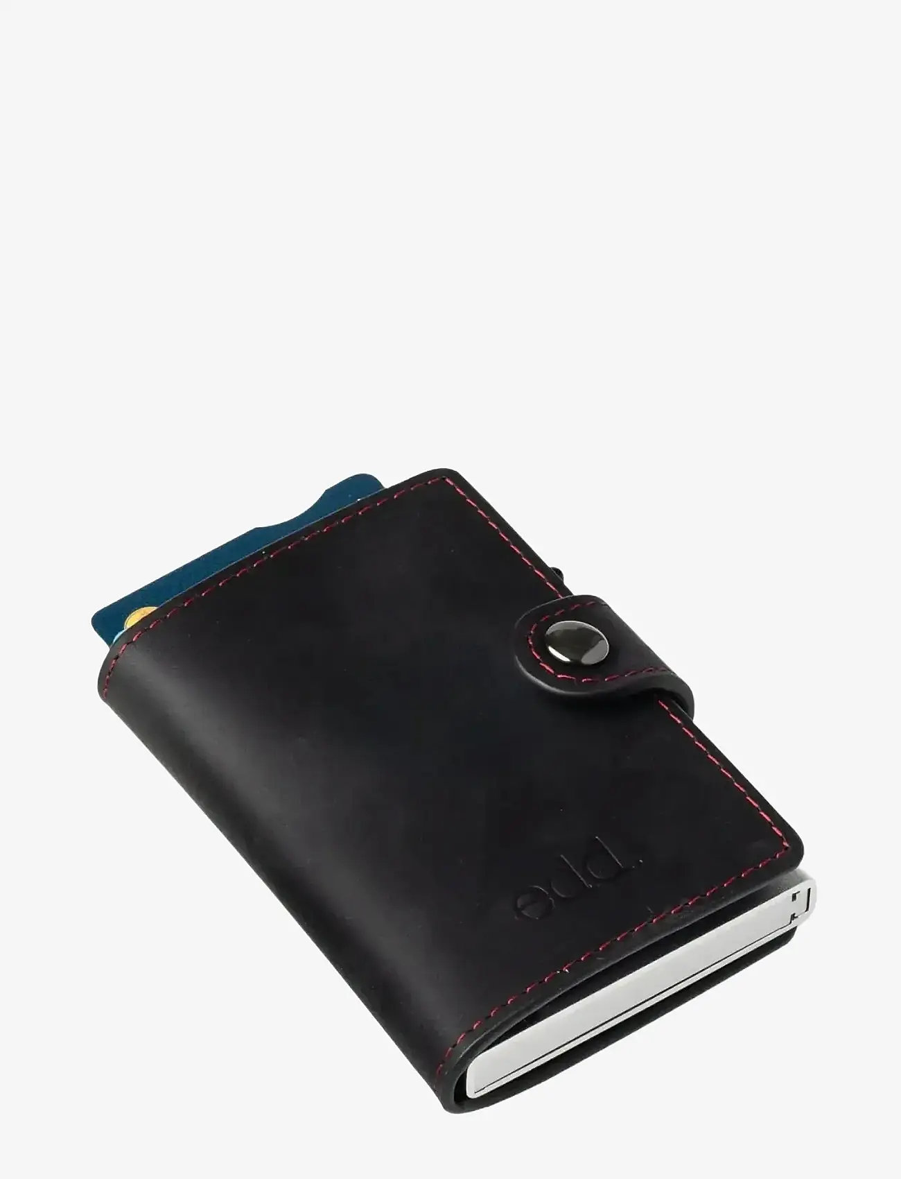 edd. - RFID Leather/Alu Card Holder - kaardihoidjad - black/red - 1