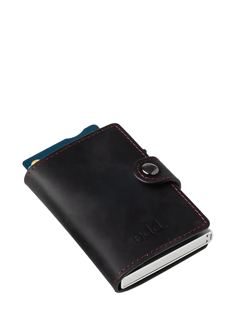 edd. - RFID Leather/Alu Card Holder - kaardihoidjad - black/red - 1