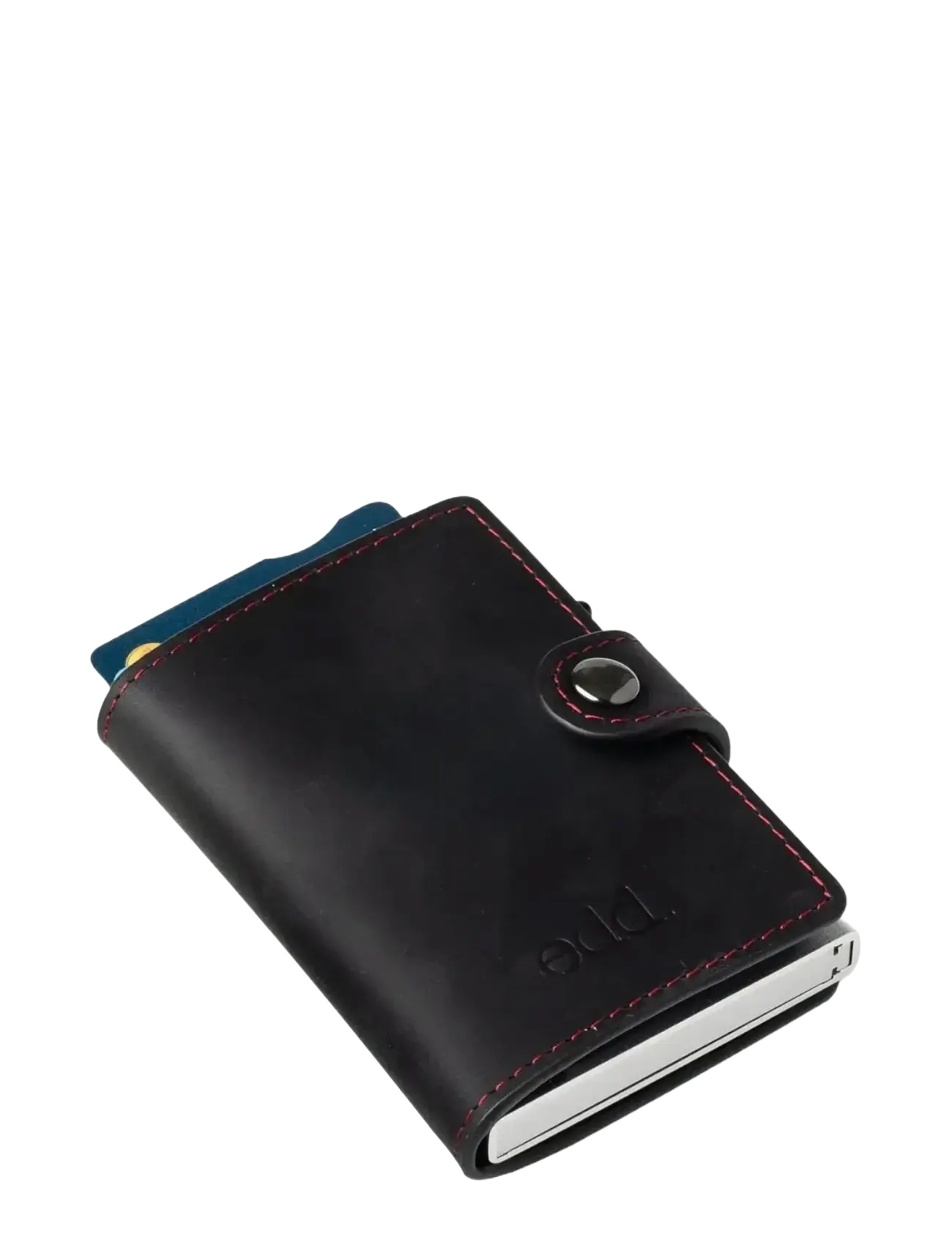edd. - RFID Leather/Alu Card Holder - kaardihoidjad - black/red - 1