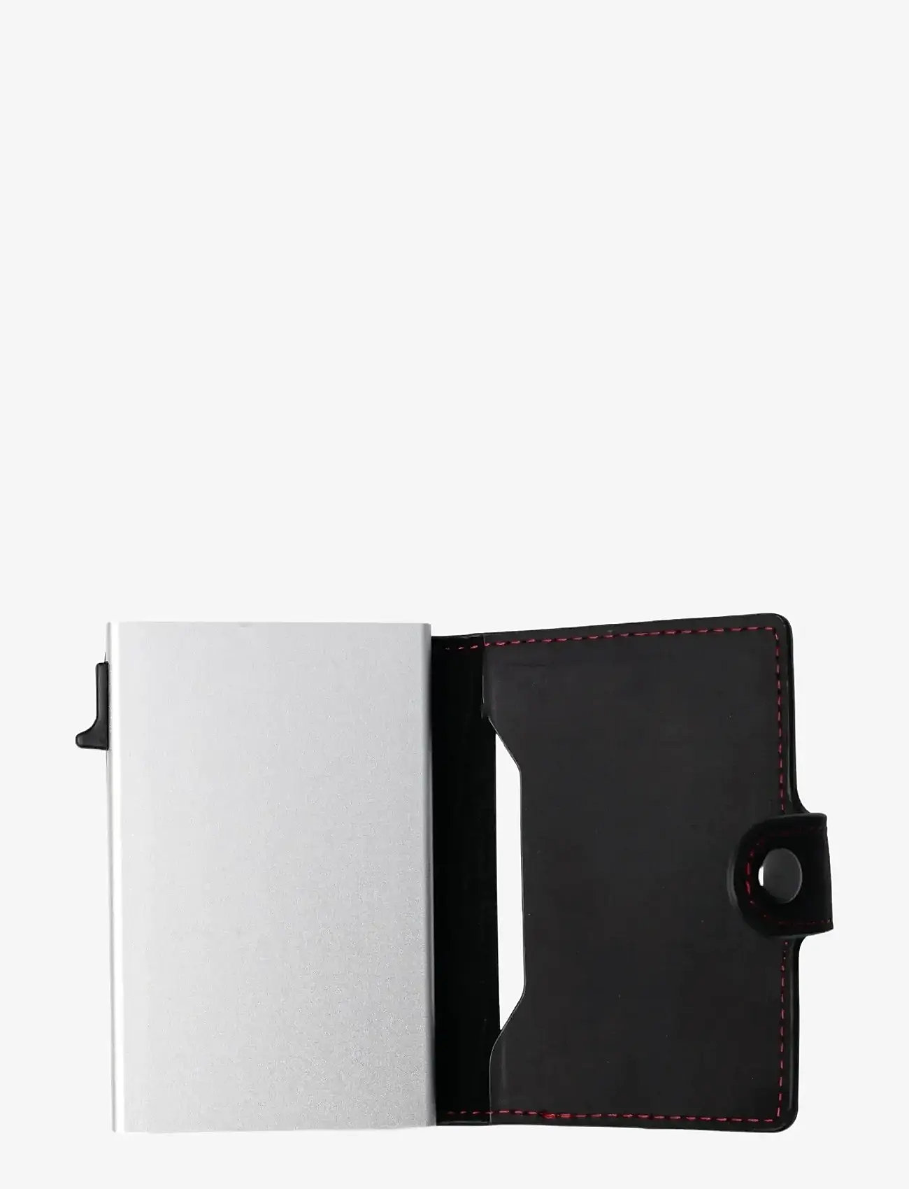 edd. - RFID Leather/Alu Card Holder - kaardihoidjad - black/red - 2