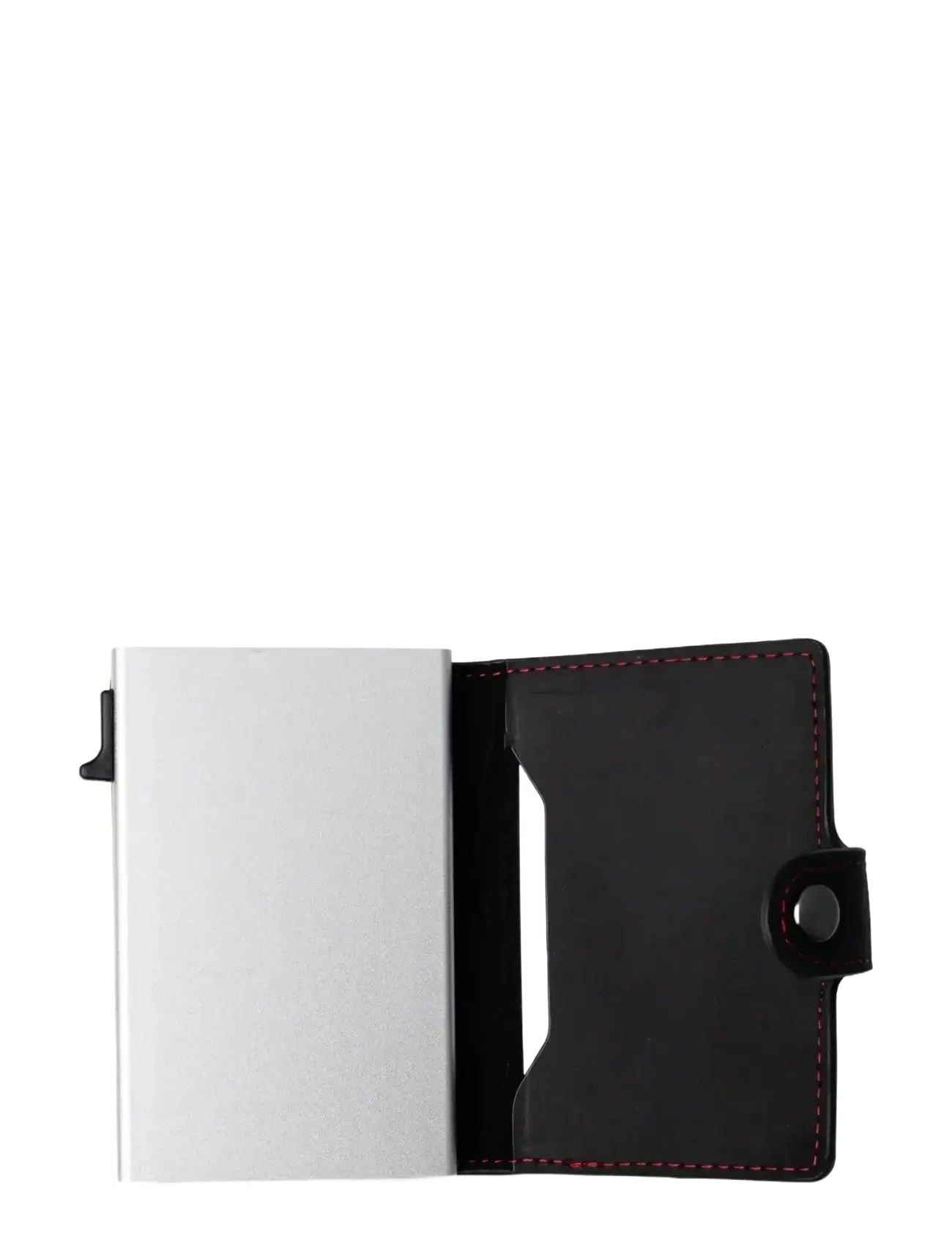 edd. - RFID Leather/Alu Card Holder - kaardihoidjad - black/red - 2