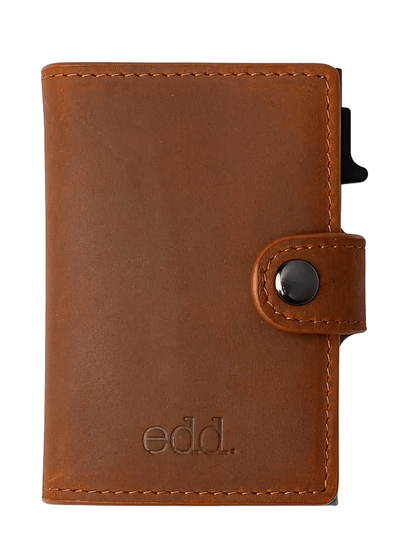 edd. - RFID Leather/Alu Card Holder - kaardihoidjad - brown - 0