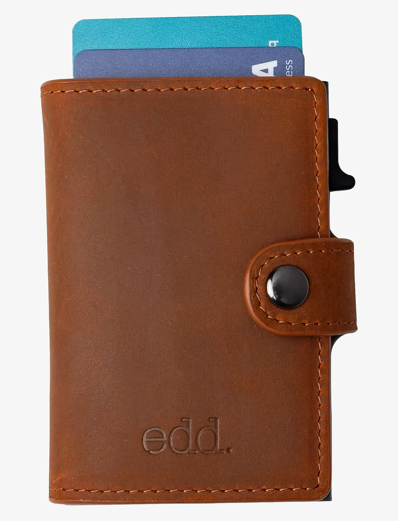 edd. - RFID Leather/Alu Card Holder - kaardihoidjad - brown - 2