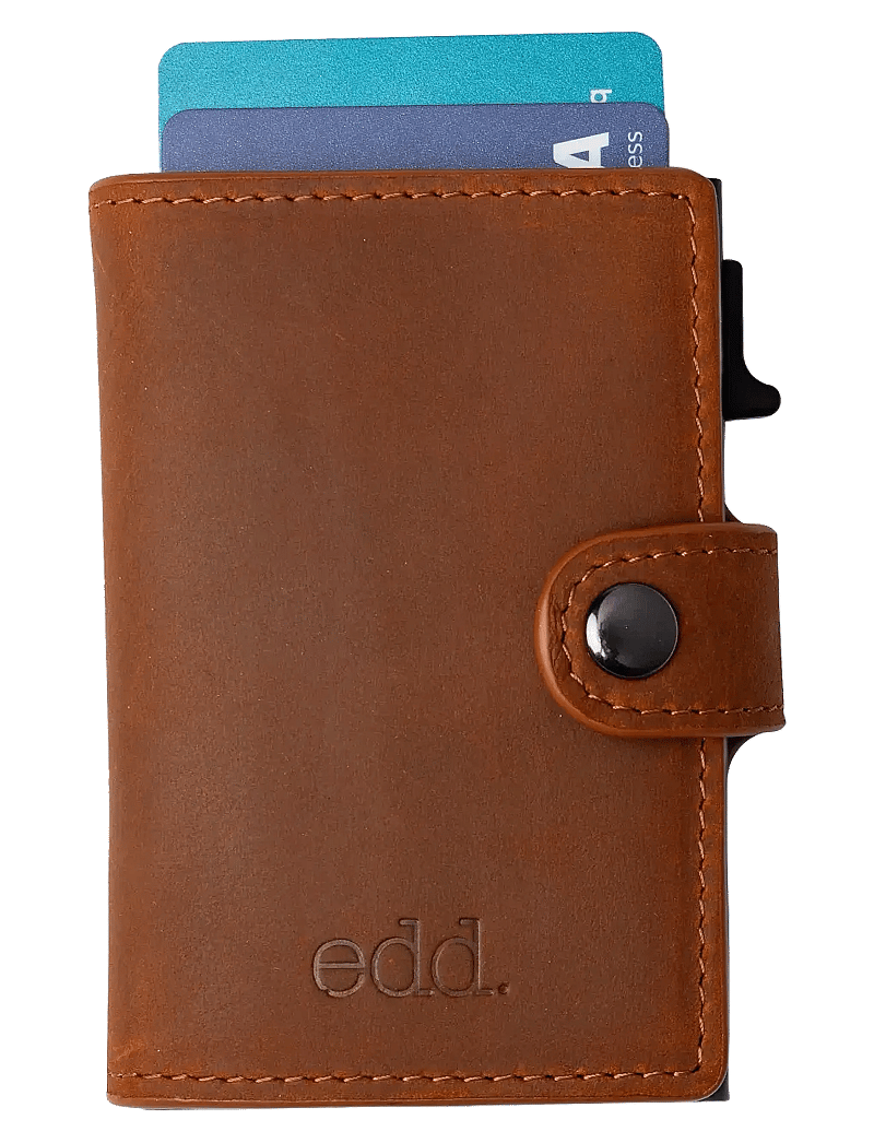 edd. - RFID Leather/Alu Card Holder - kaardihoidjad - brown - 2