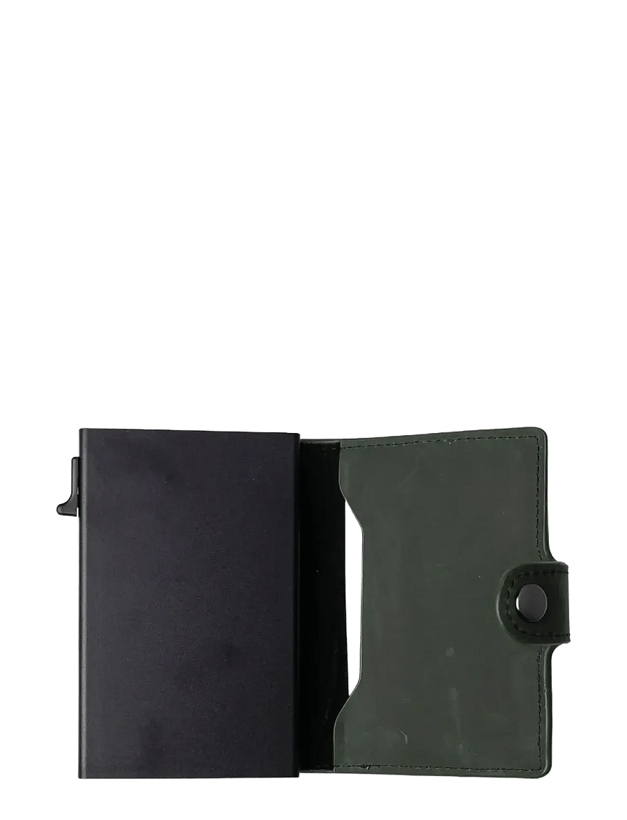 edd. - RFID Leather/Alu Card Holder - kaardihoidjad - green - 2