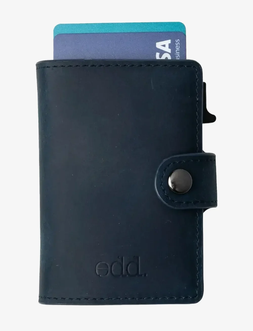 edd. - RFID Leather/Alu Card Holder - korthållare - navy - 1
