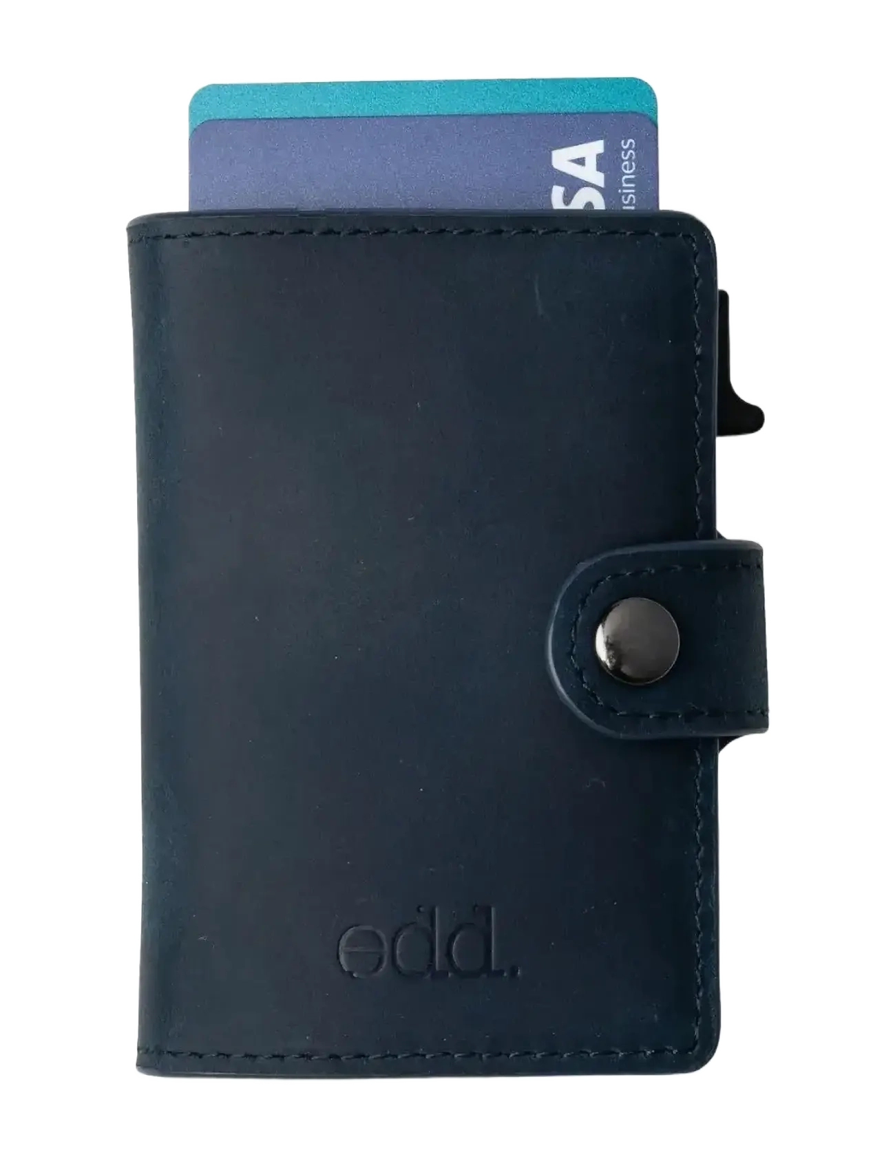 edd. - RFID Leather/Alu Card Holder - korthållare - navy - 1