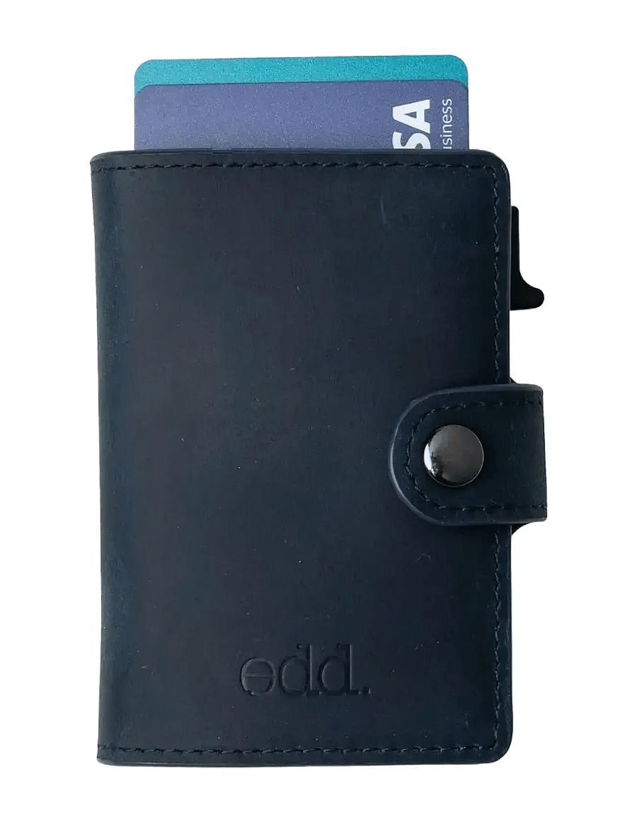 edd. - RFID Leather/Alu Card Holder - korthållare - navy - 1