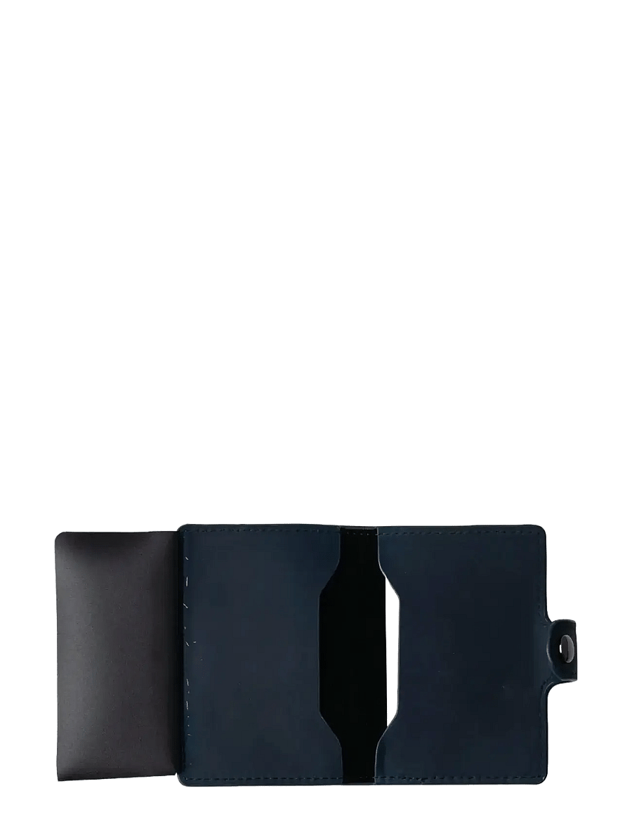 edd. - RFID Leather/Alu Card Holder - korthållare - navy - 3