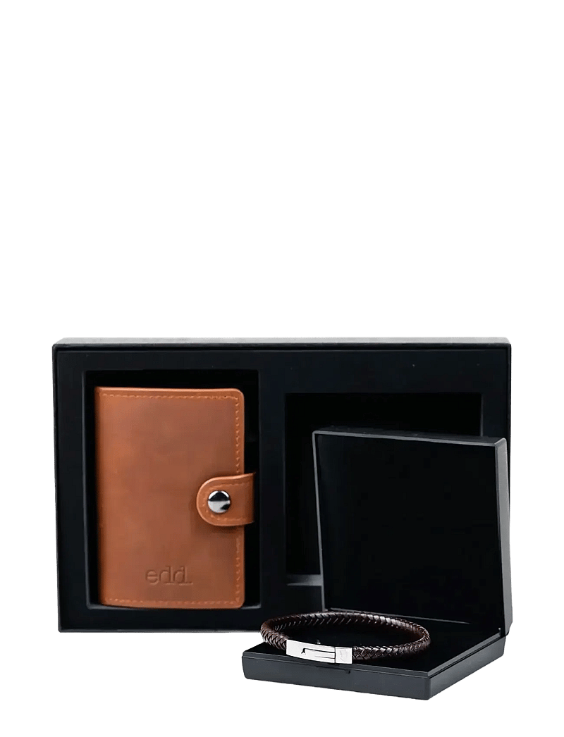edd. - Gift Set Card Holder/Bracelet - armbänder - brown - 0