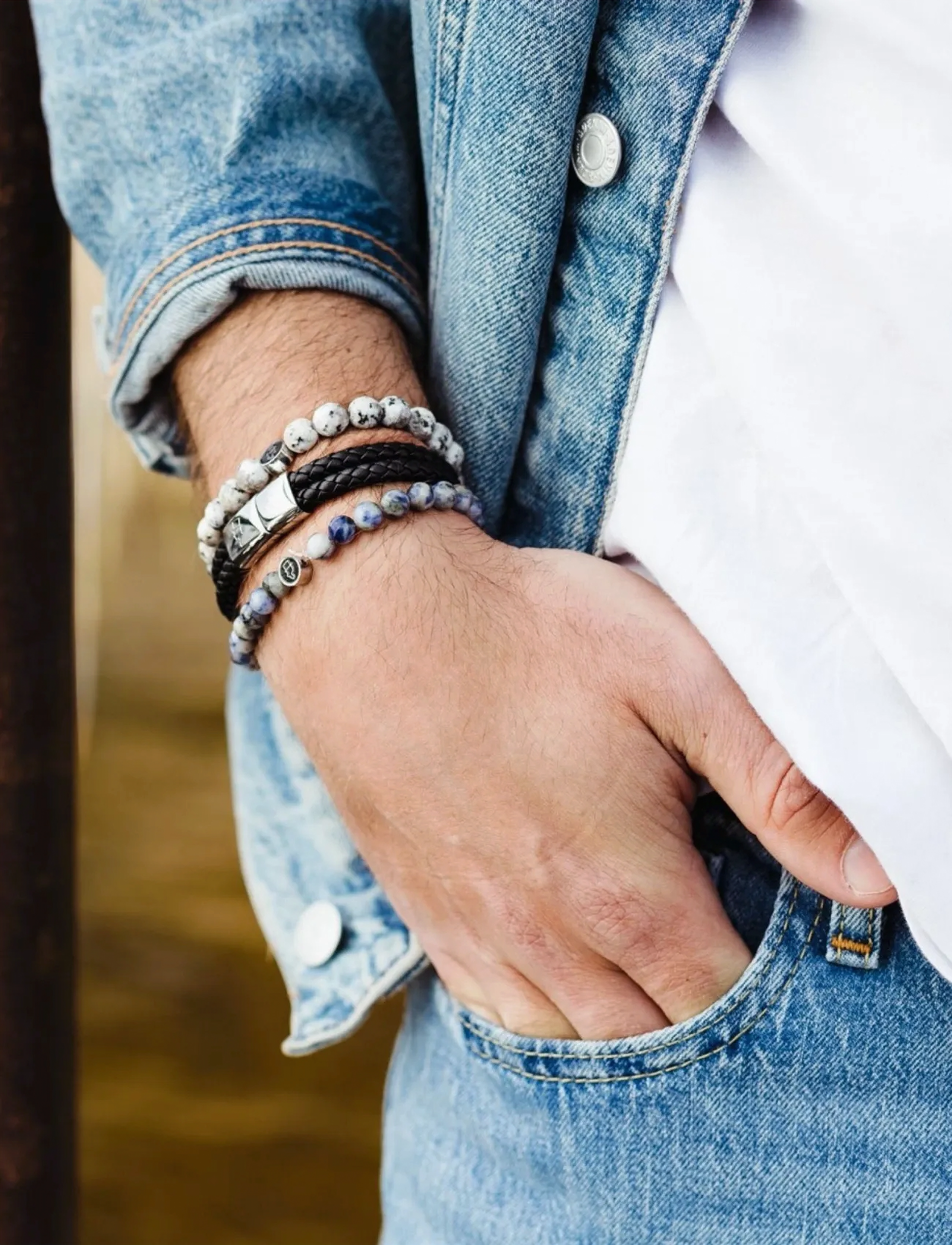 edd. Mix & Match, Mænd, Stabelbare Armbånd, Multi/mønstret, Str: 5 cm