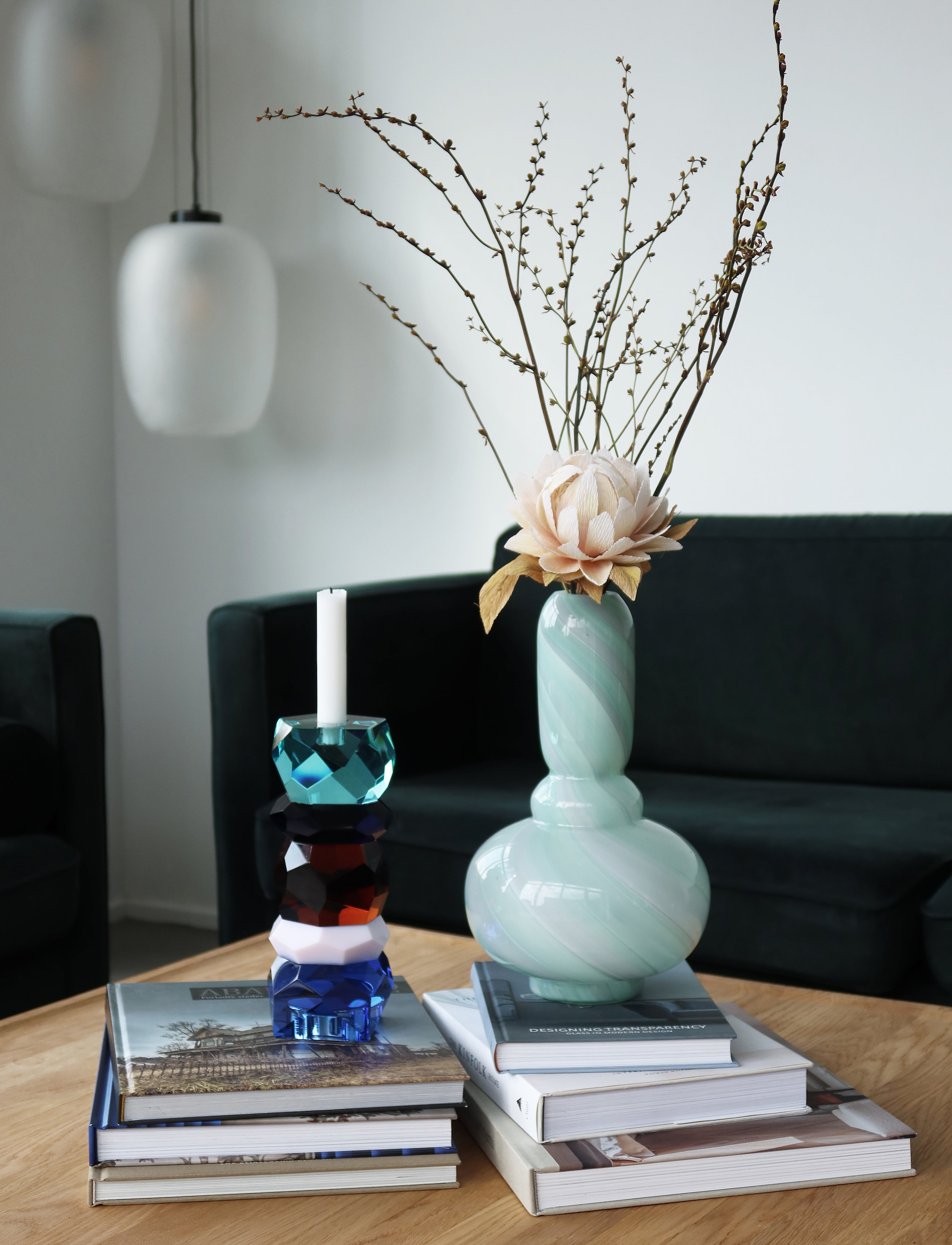 eden outcast Twirl Vase, H32 cm, Blue, Vaser > Store Vaser, Unisex