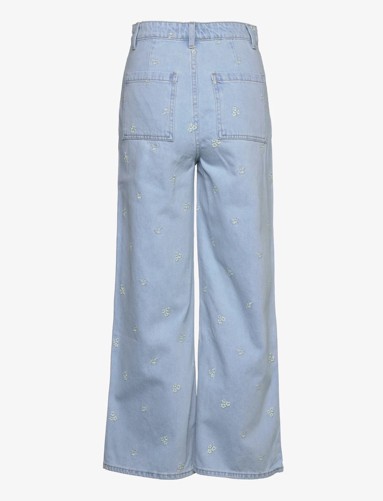 EDITED - Chrissy Jeans - light blue + flower embroidery - 1