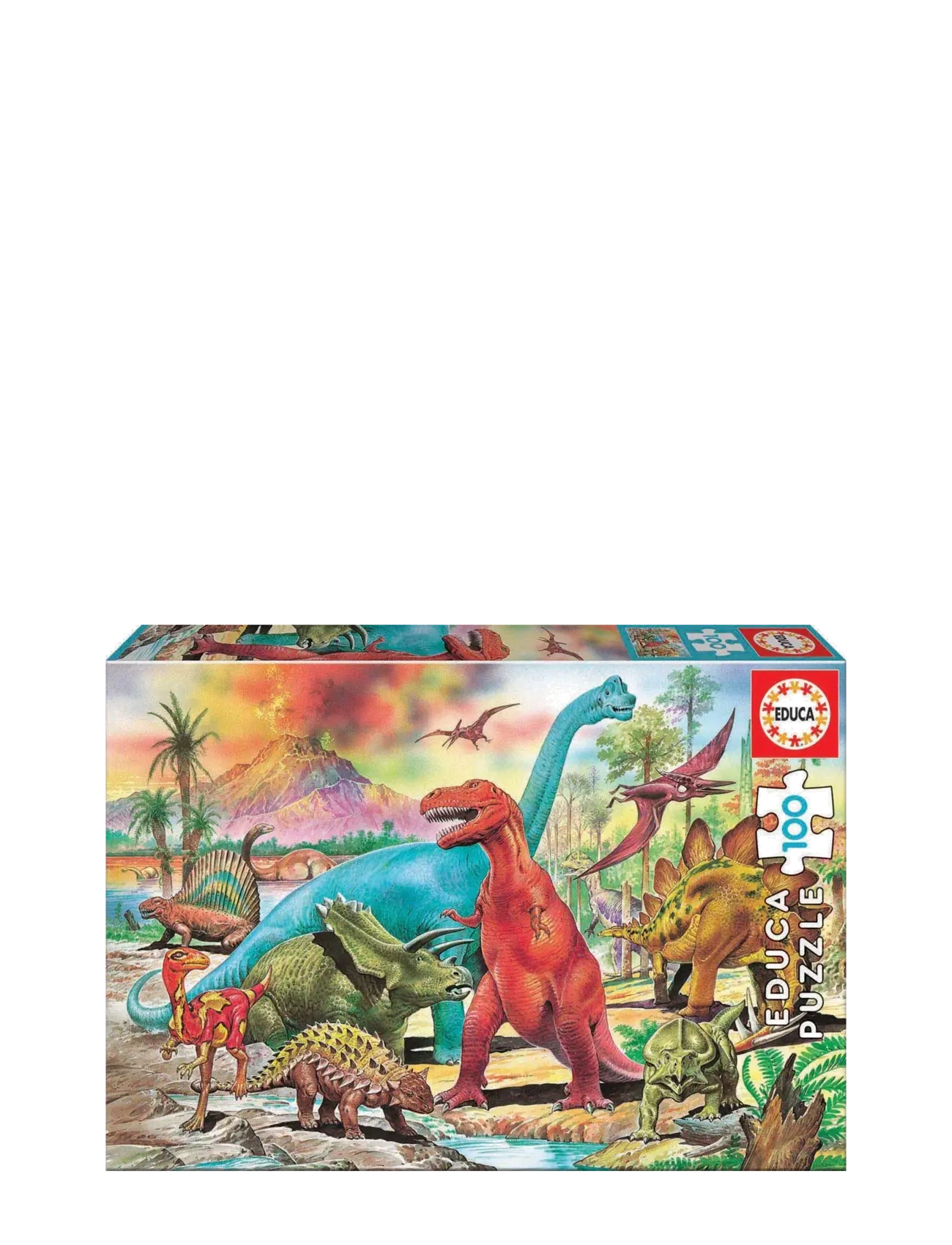 Educa Educa 100 Dinosaurs, One Size, Multi/patterned, Puslespil > Klassiske Puslespil, Børn