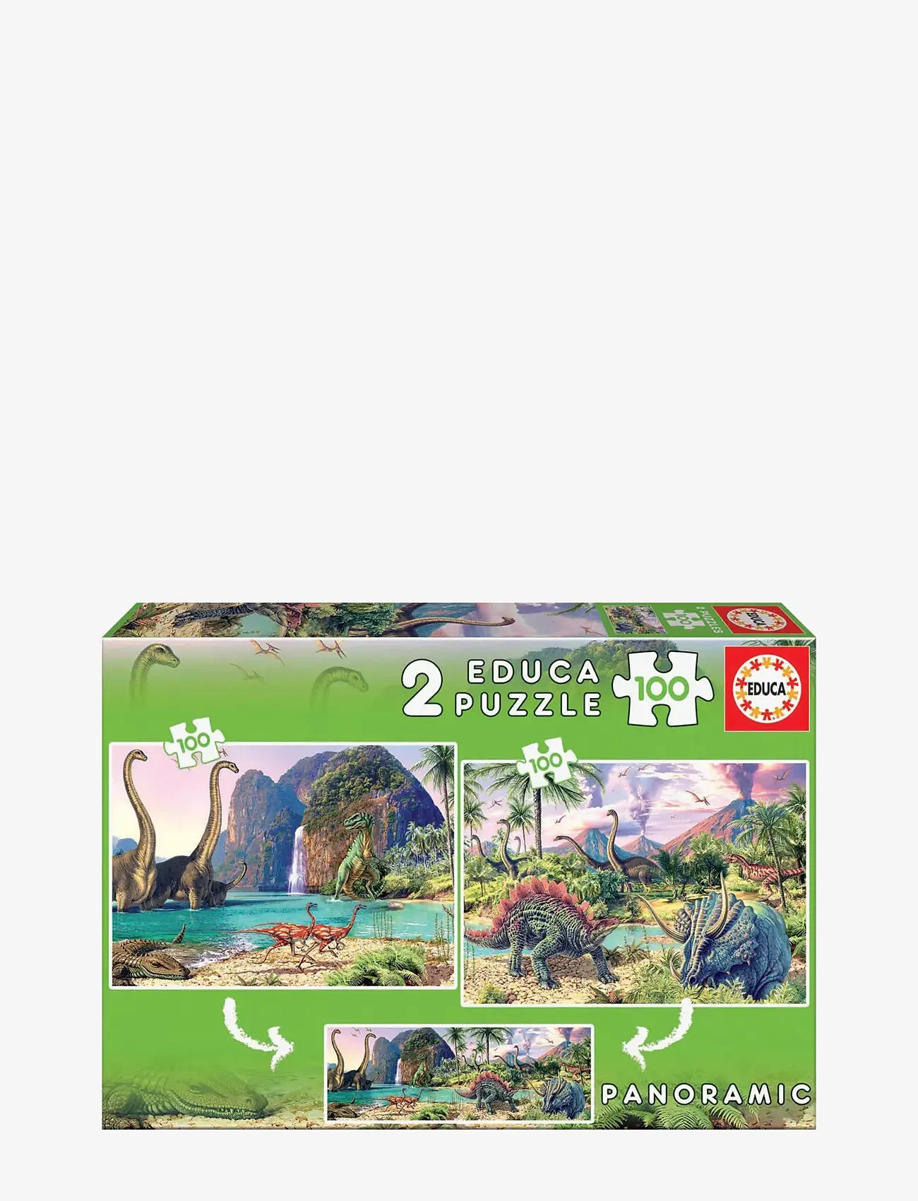 Educa - Educa 2x100 Dino World - klassiska pussel - multi - 0