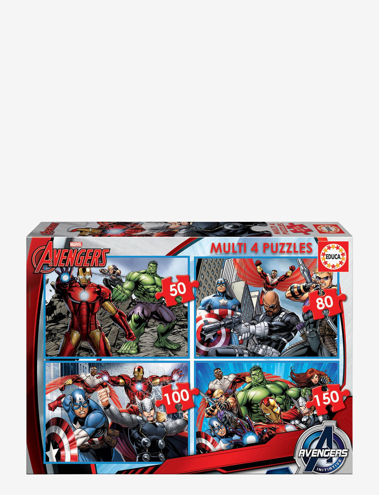 Educa - Educa 50-80-100-150 Avengers - klassiske puslespill - multi - 0