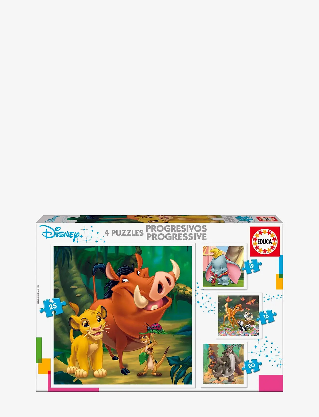 Educa - Educa 12-16-20-25 Disney Animals - klassiske puslespil - multi - 0