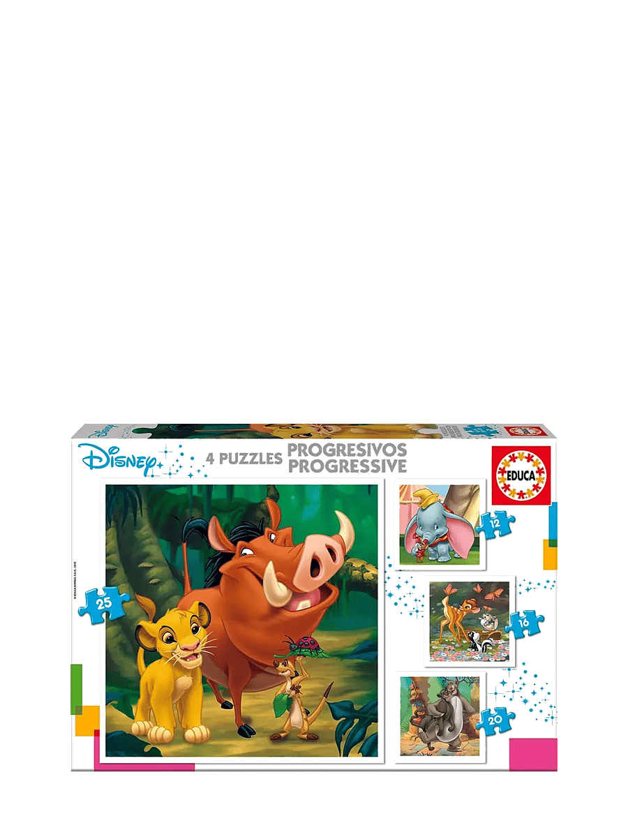 Educa - Educa 12-16-20-25 Disney Animals - klassiske puslespil - multi - 0