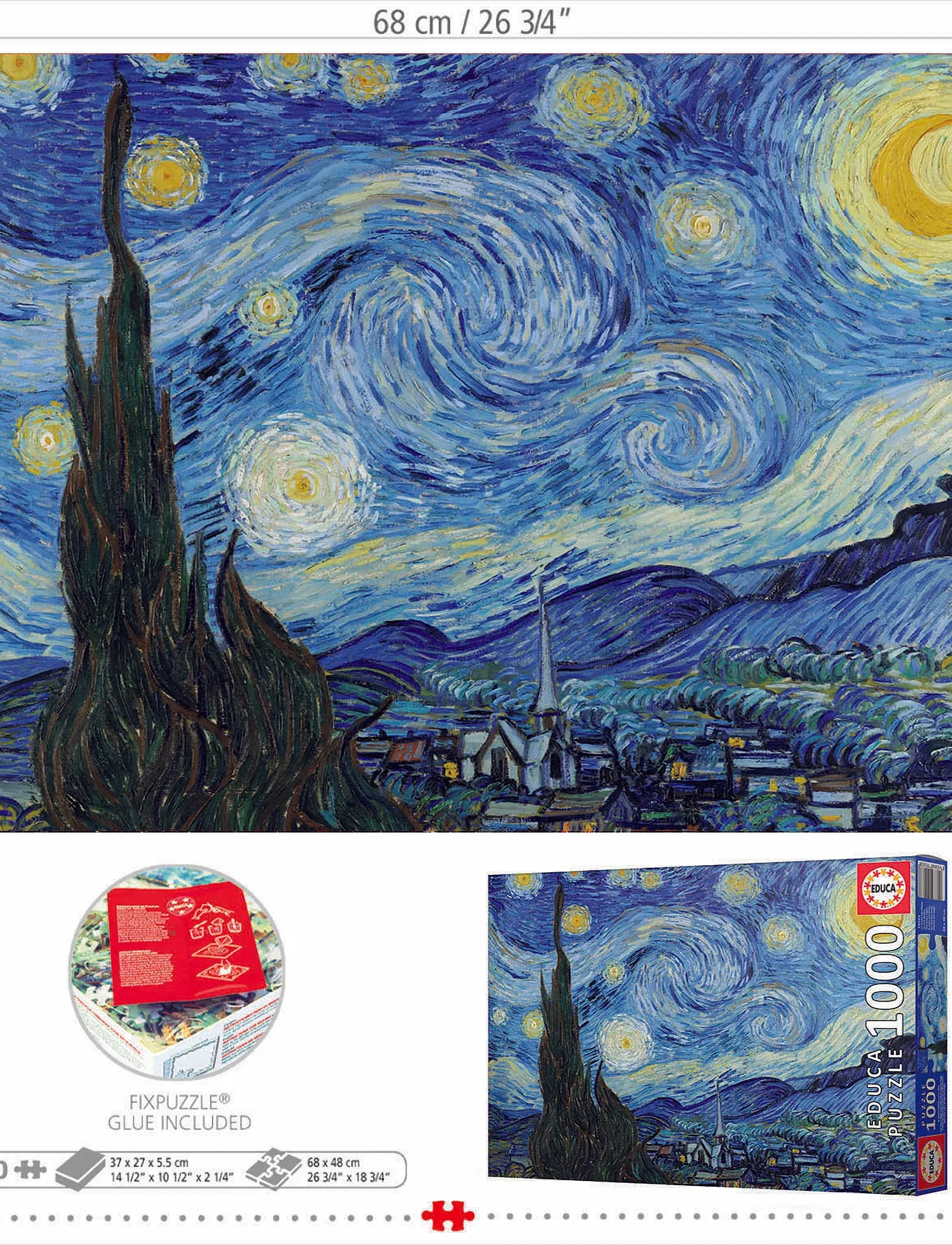 Educa - Educa 1000 The Starry Night, Vincent Van Gogh - multi - 2