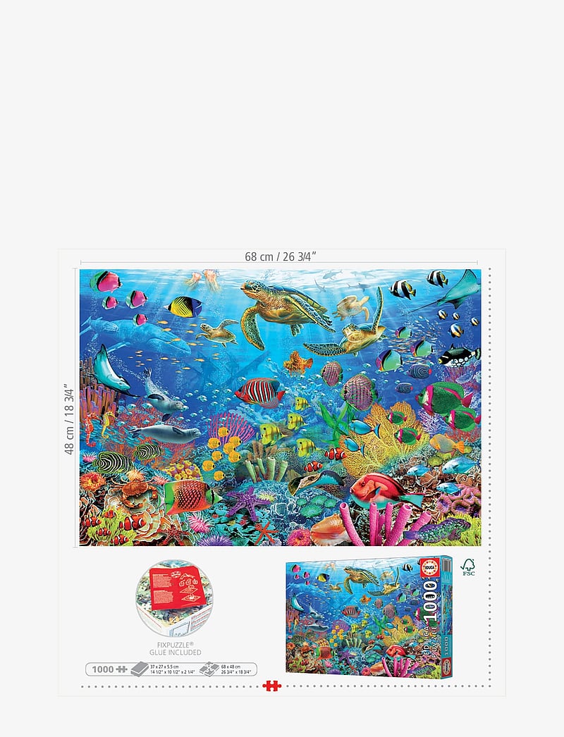 Educa - Educa 1000 Tropical Fantasy Turtles - klassiske puslespil - multi - 2