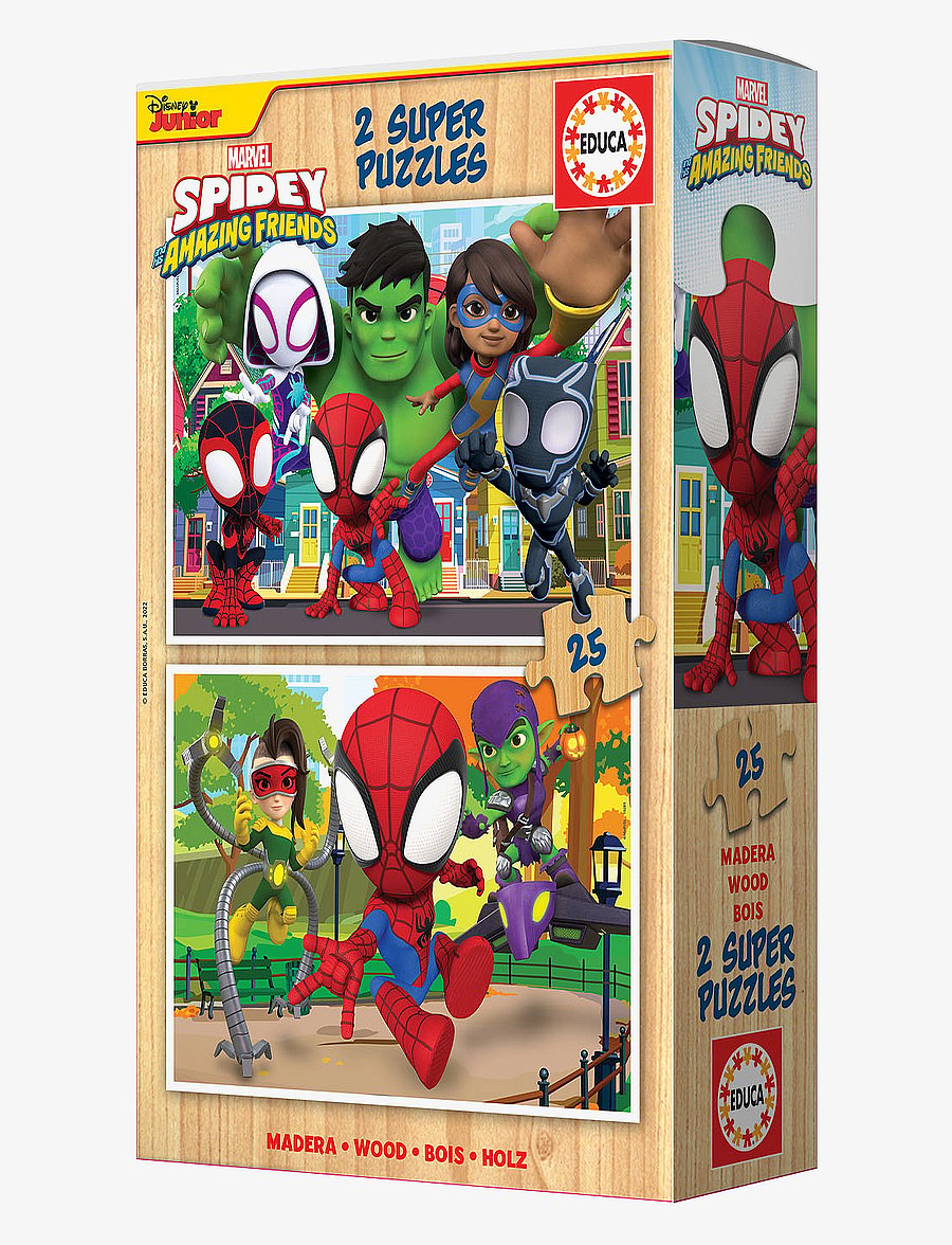 Educa - Educa 2x25 Spidey & His Amazing Friends Wood - træpuslespil - multi - 2