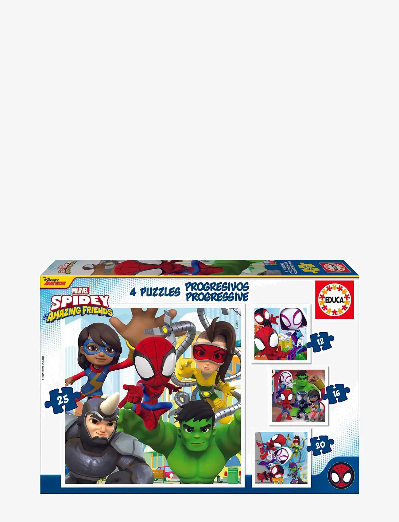 Educa - Educa 12-16-20-25 Progres. Spidey&Amazing Friends - klassísk púsl - multi - 0