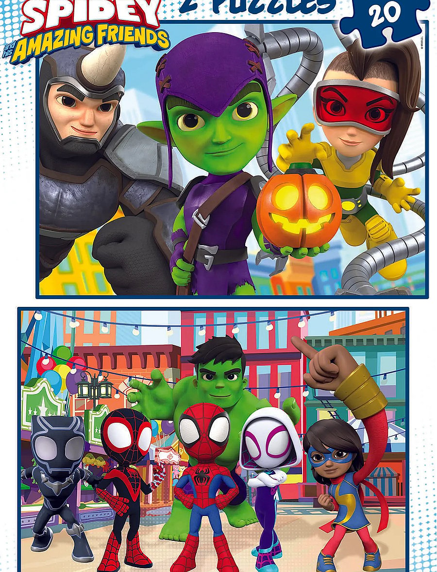 Educa - Educa 2x20 Spidey & His Amazing Friends - klassiske puslespil - multi - 1
