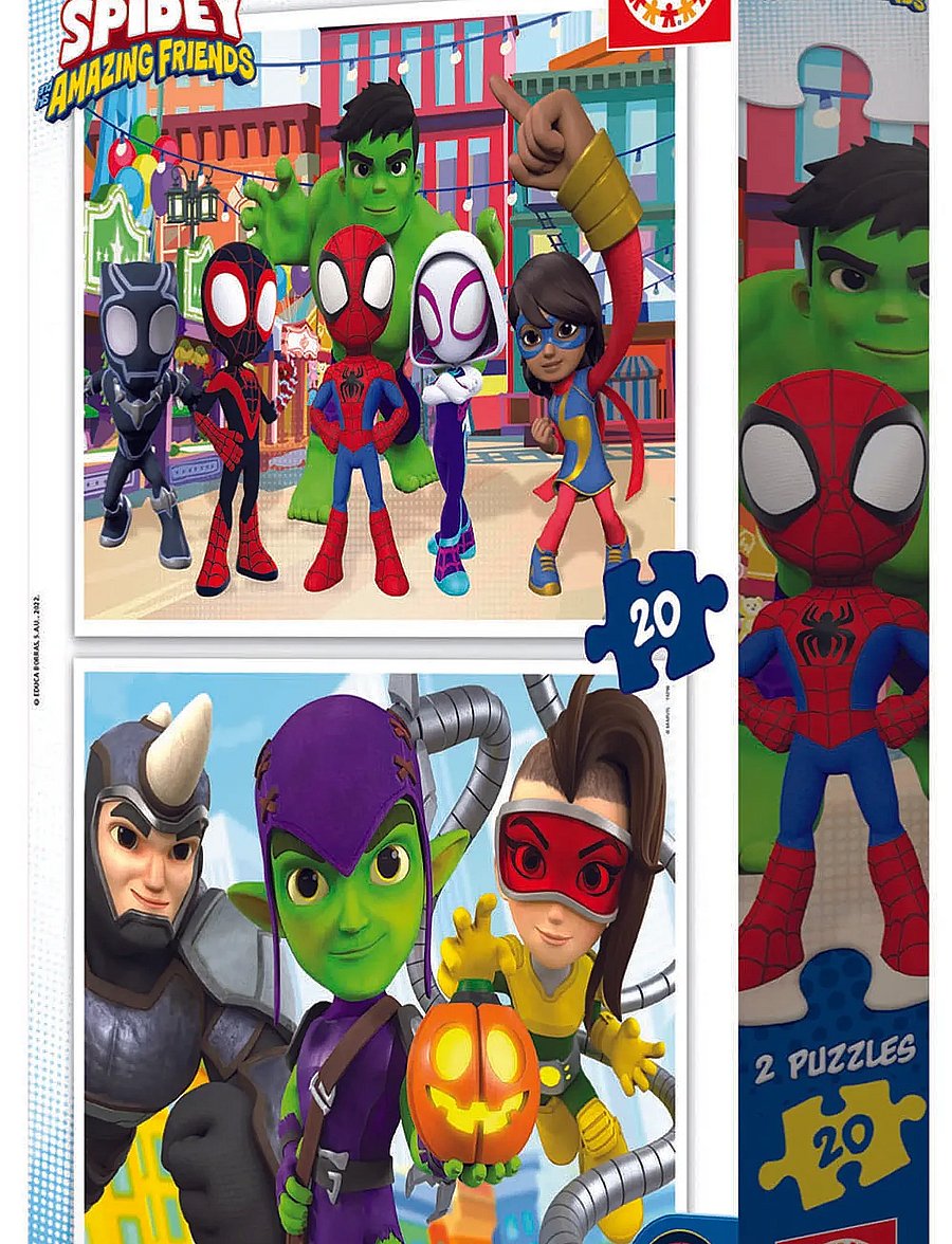 Educa - Educa 2x20 Spidey & His Amazing Friends - klassiske puslespil - multi - 2