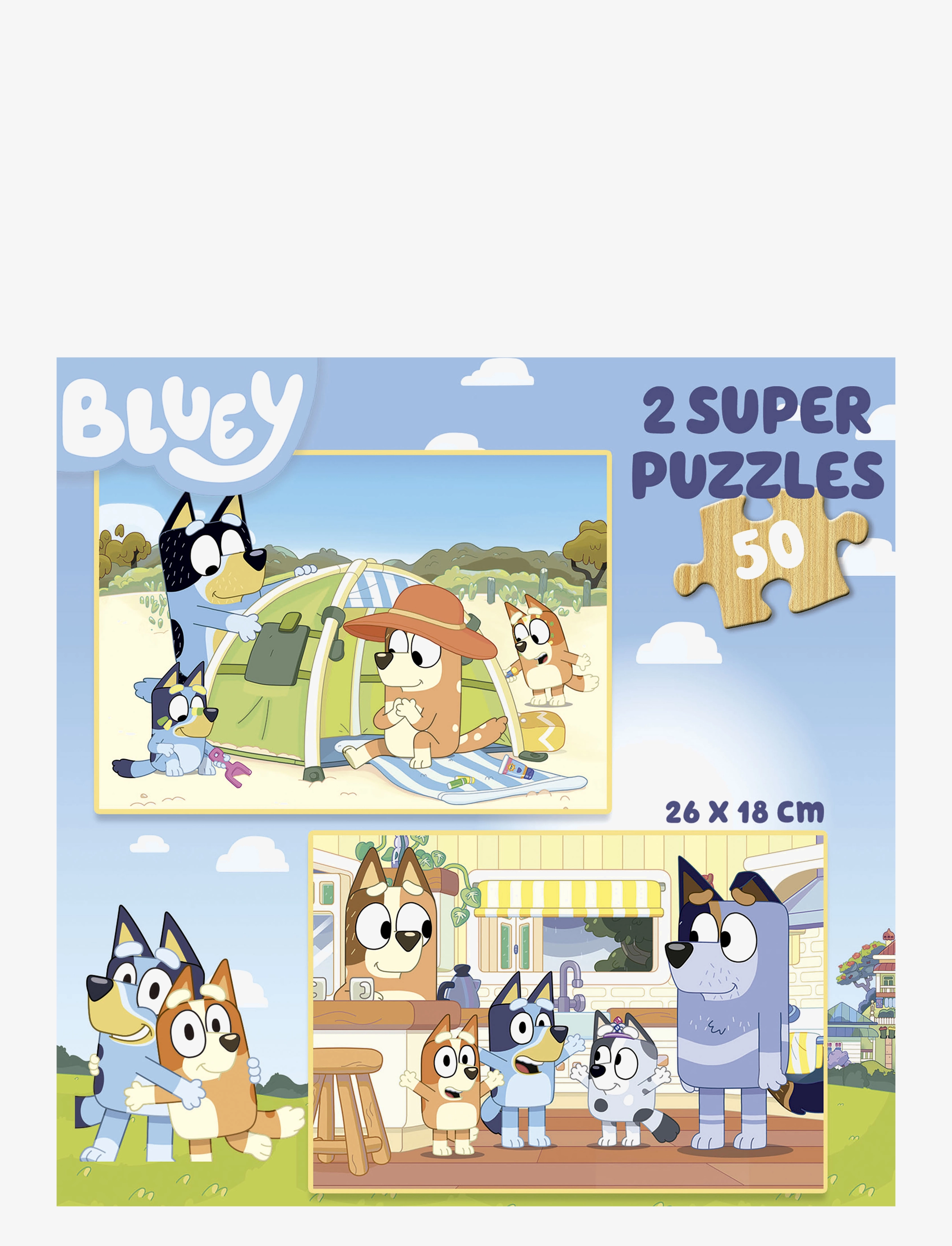 Educa - Educa Bluey 2 X 50, Wood - træpuslespil - multi - 1