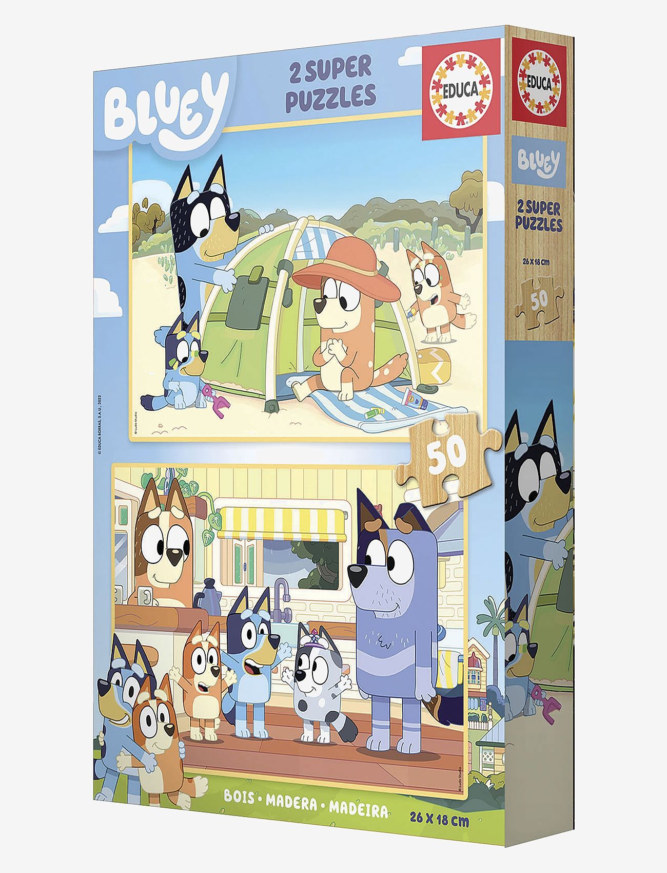 Educa - Educa Bluey 2 X 50, Wood - träpussel - multi - 2