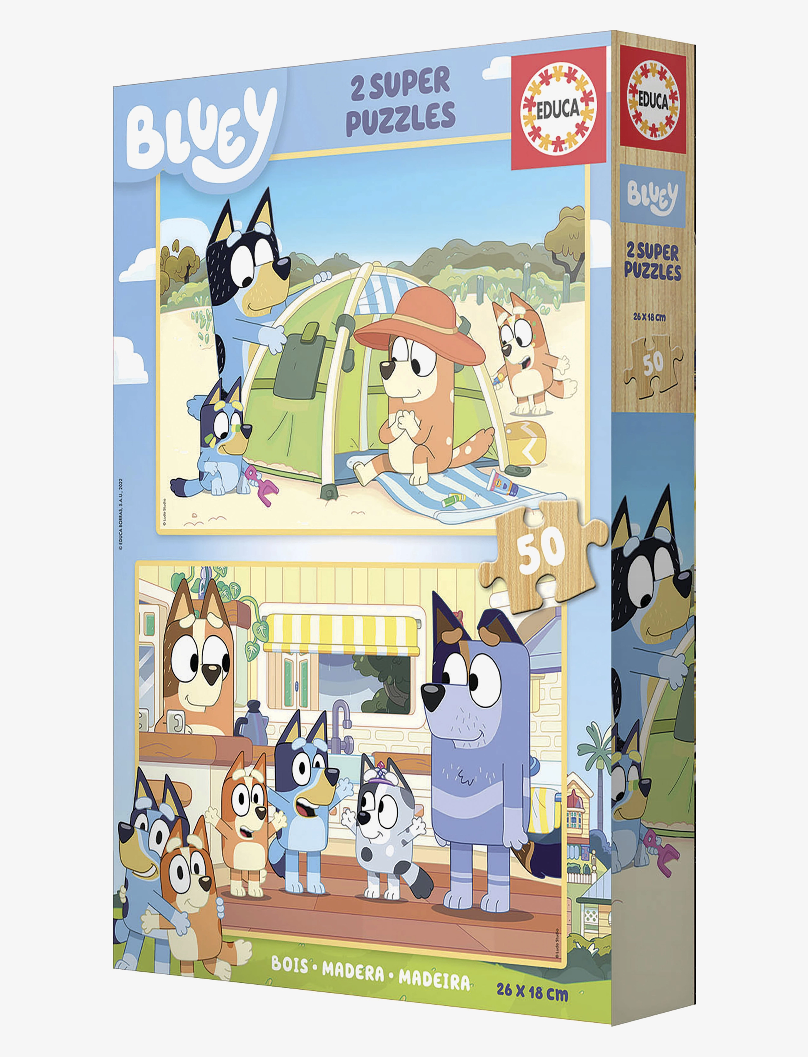 Educa - Educa Bluey 2 X 50, Wood - træpuslespil - multi - 2
