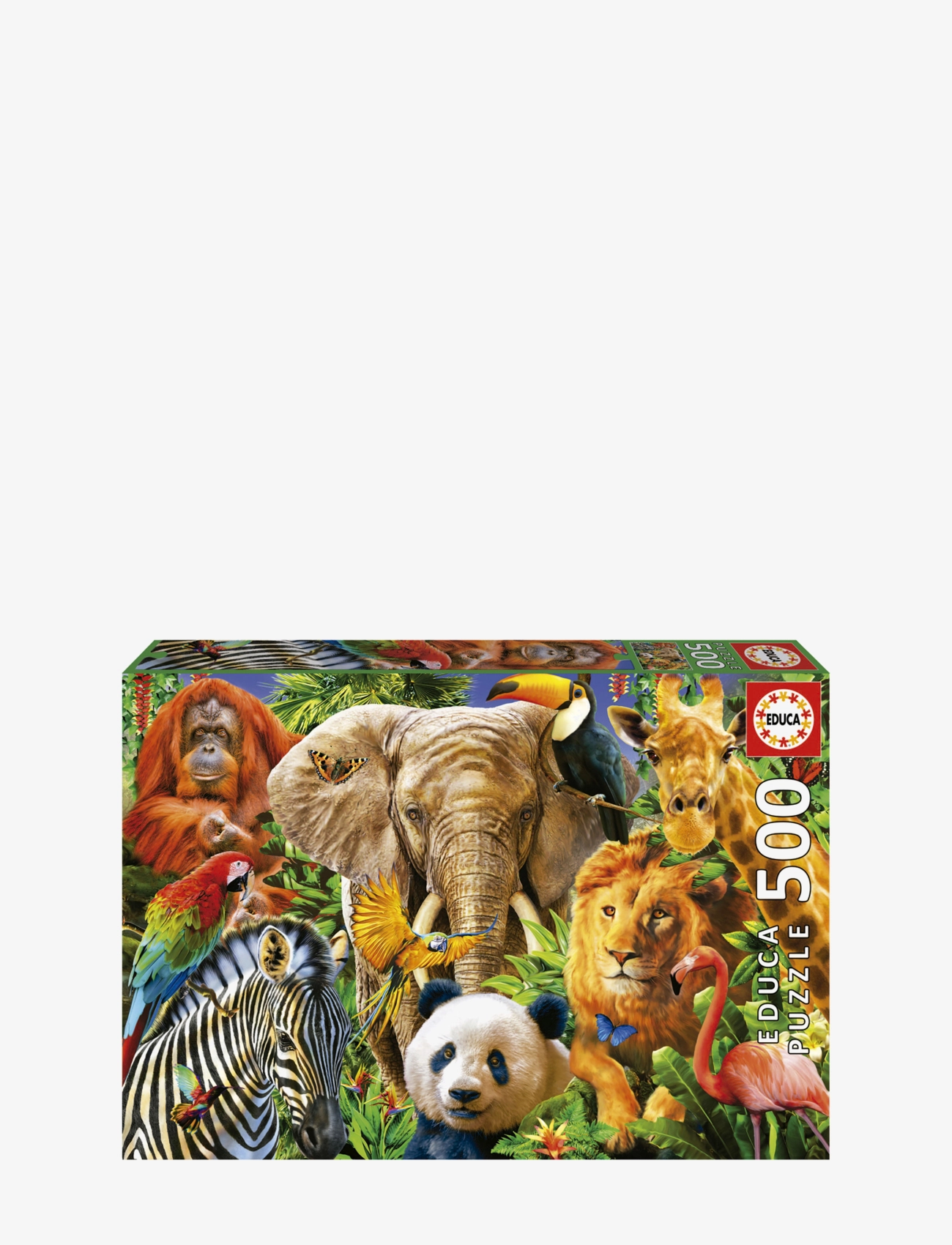 Educa 500 Wild Animal Collage, Classic Puslespil, Multi/mønstret, Str: ONE SIZE