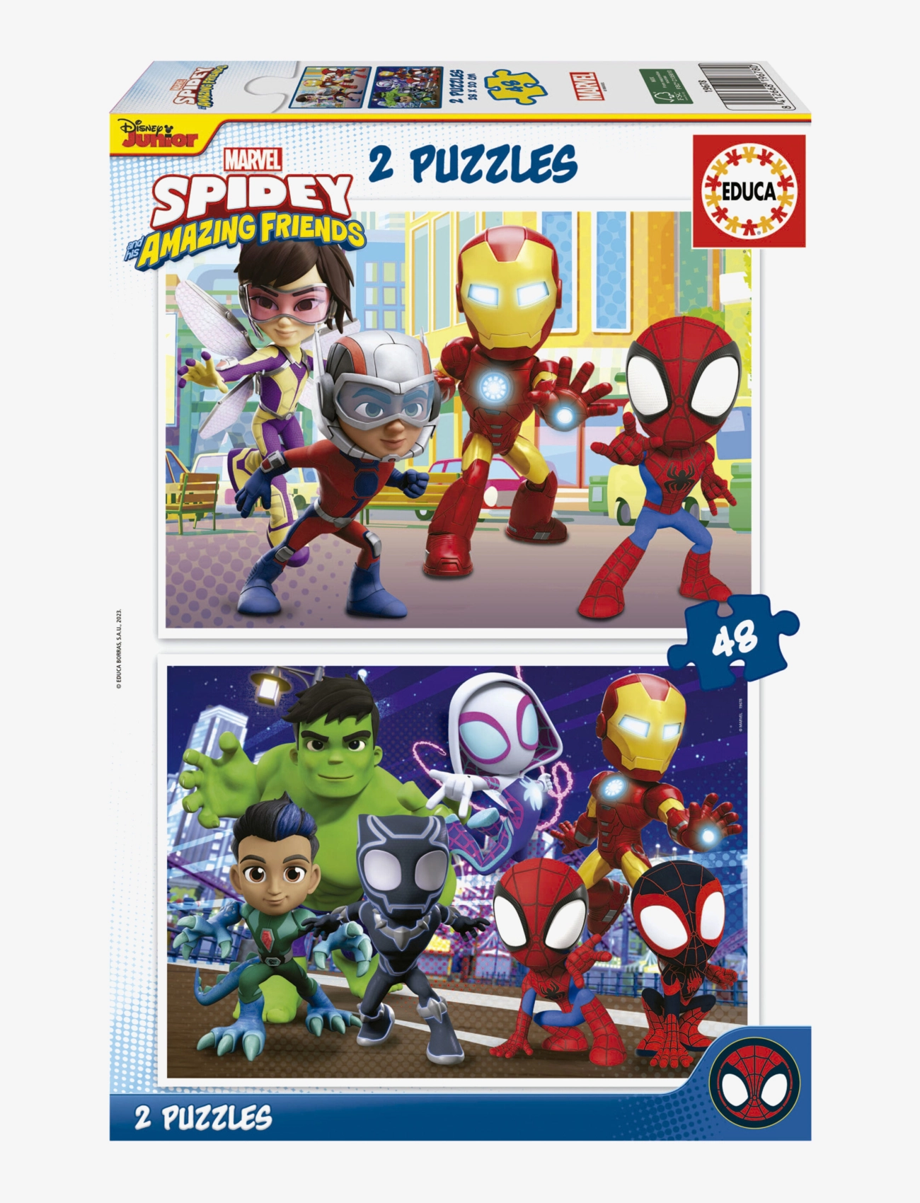Educa Educa 2X48 Spidey & His Amazing Friends, One Size, Multi/patterned, Puslespil > Klassiske Puslespil, Børn