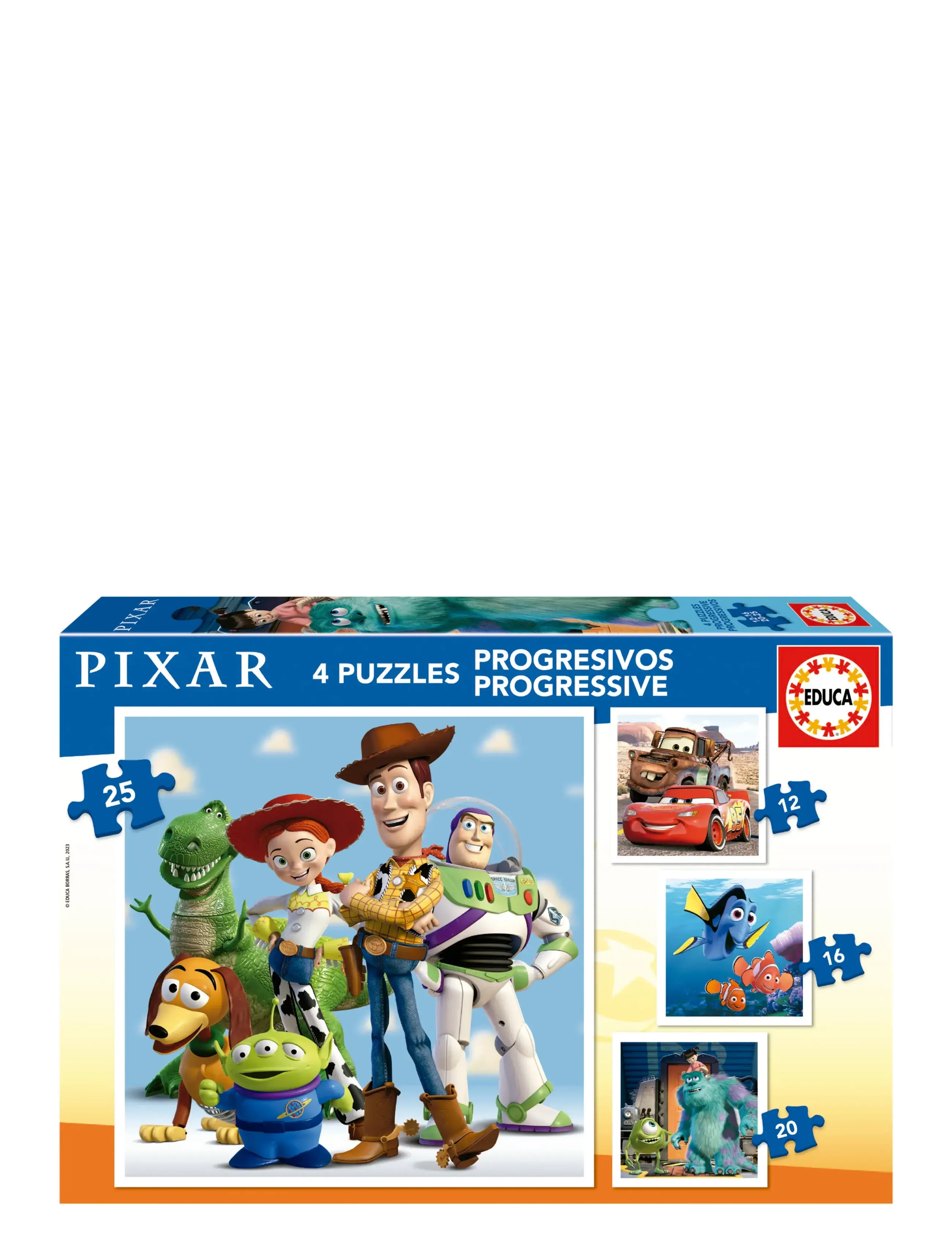 Educa Educa 12-16-20-25 Disney Pixar, One Size, Multi/patterned, Puslespil > Klassiske Puslespil, Børn